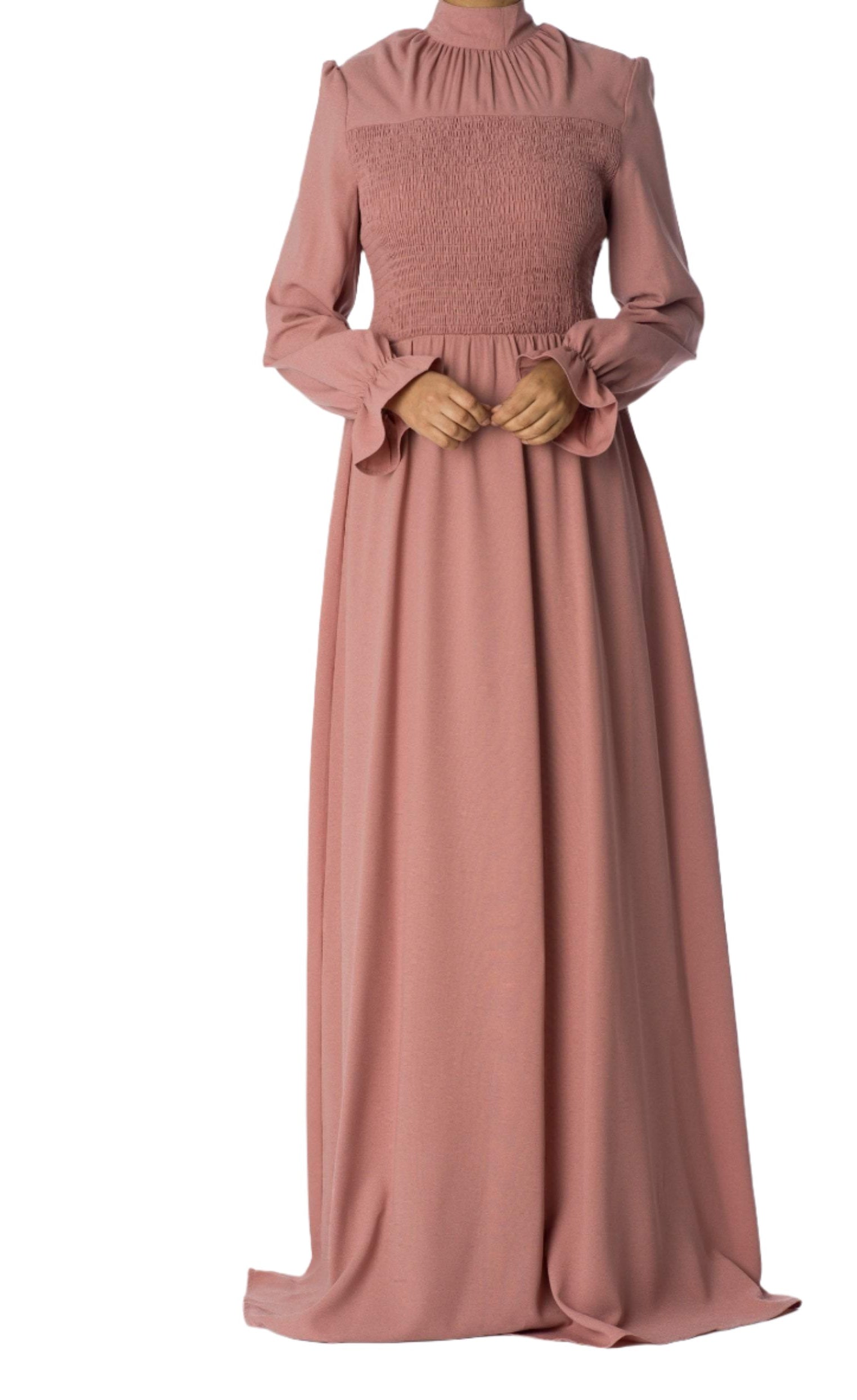 Mauve Smocked maxi dress Kabayare