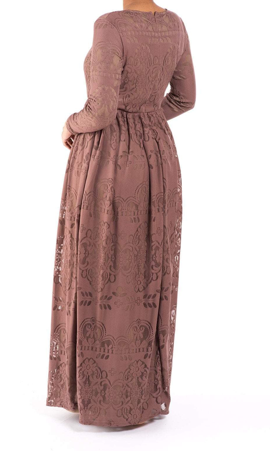mauve Sweetheart Lace Maxi Dress Kabayare