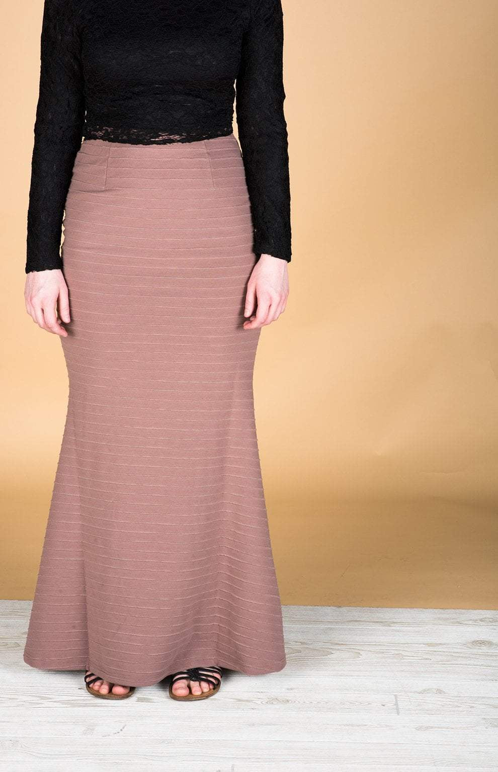 Mauve Zipper Pencil Skirt Kabayare
