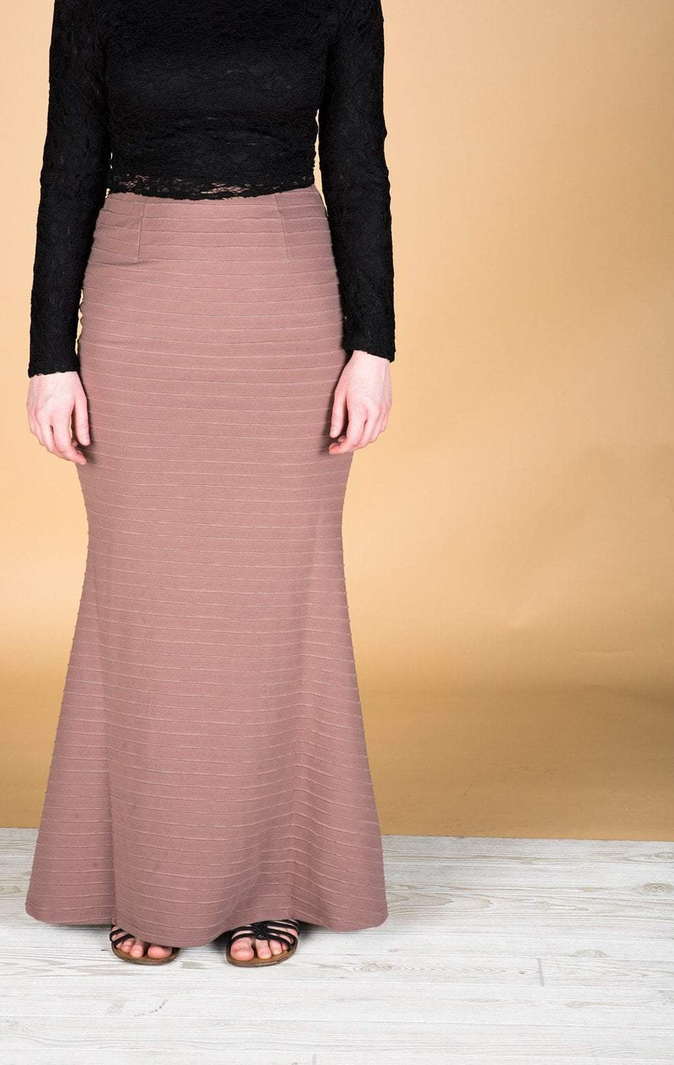 Mauve Zipper Pencil Skirt Kabayare