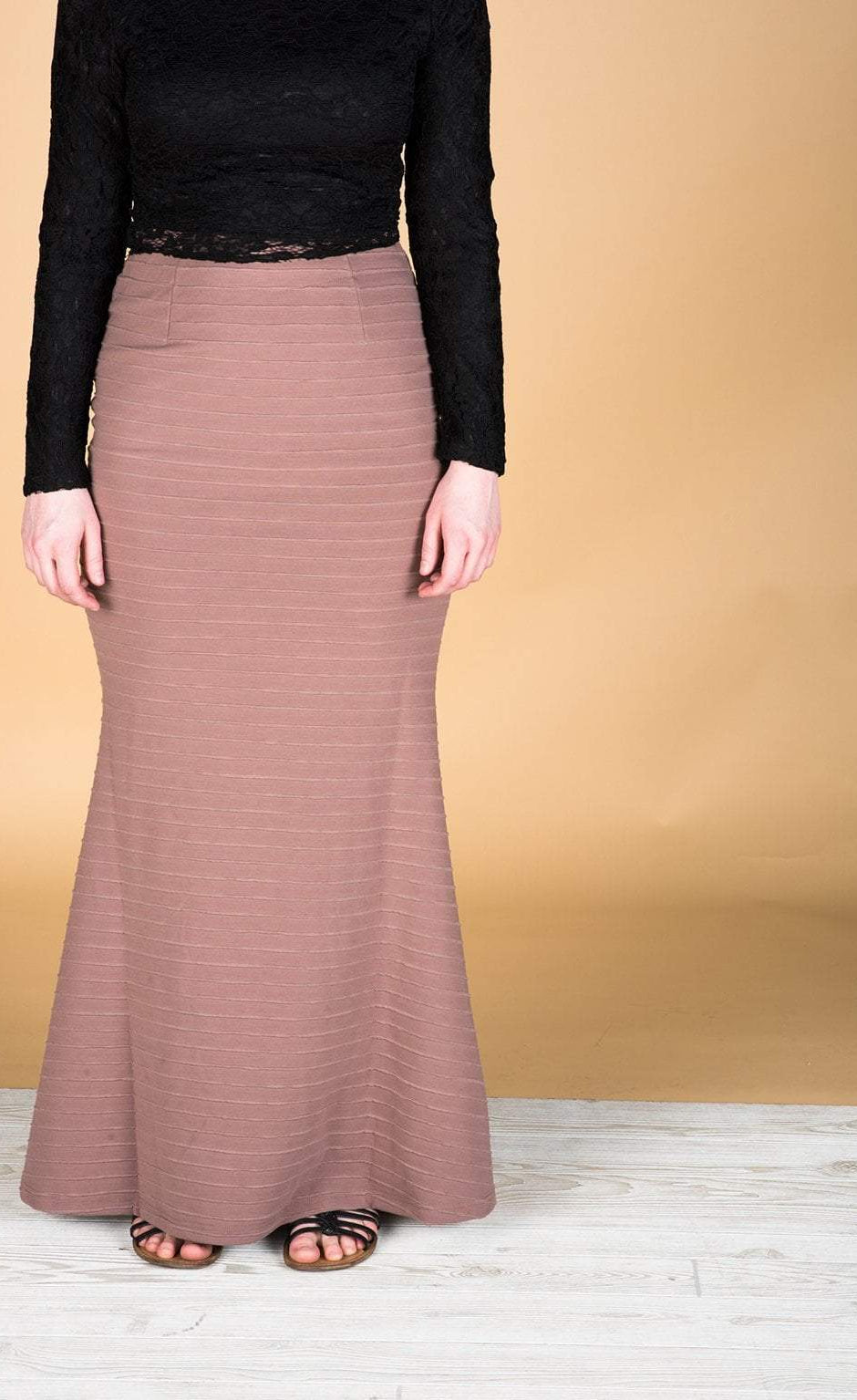 Mauve Zipper Pencil Skirt Kabayare