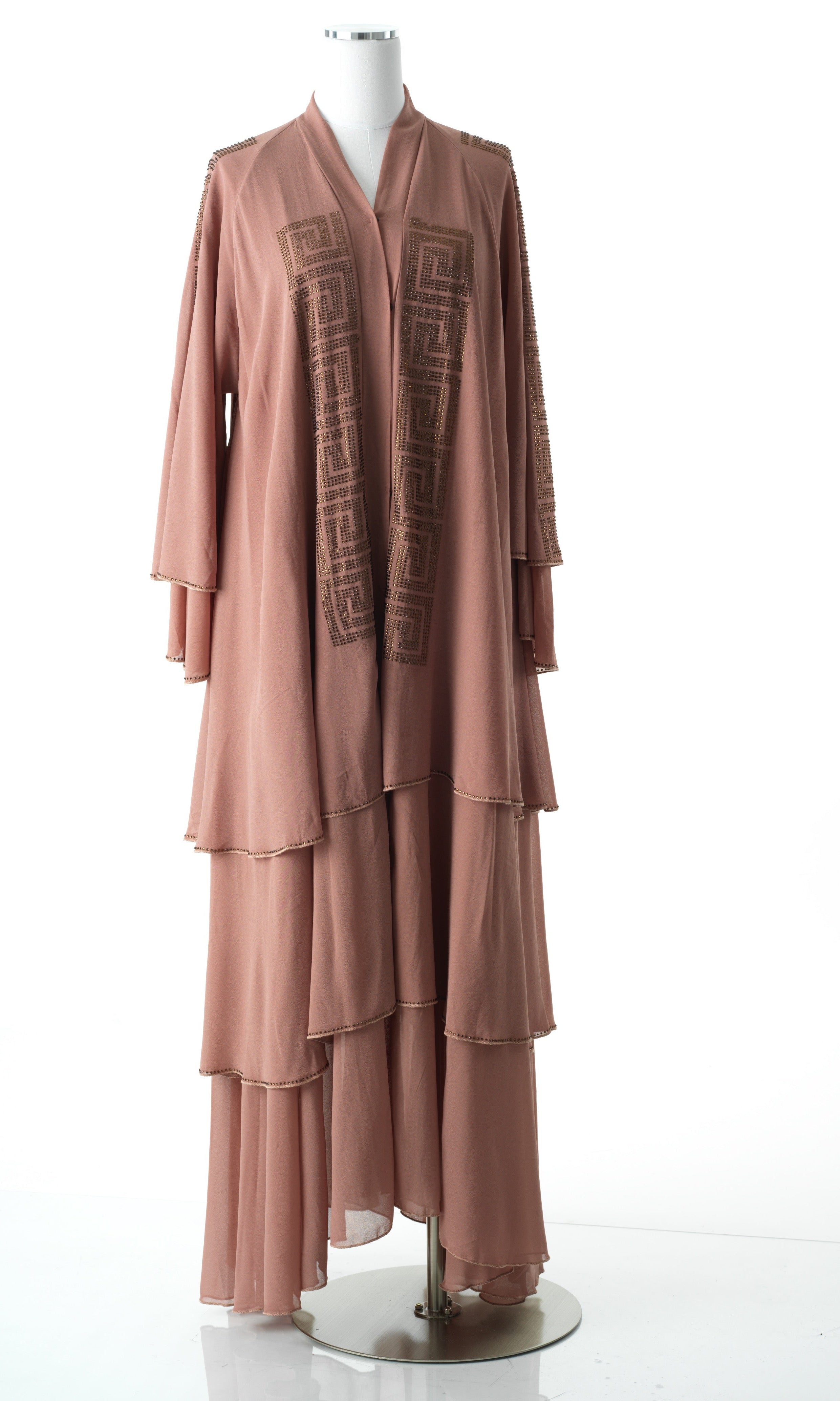 Maze crystal tiered abaya Kabayare