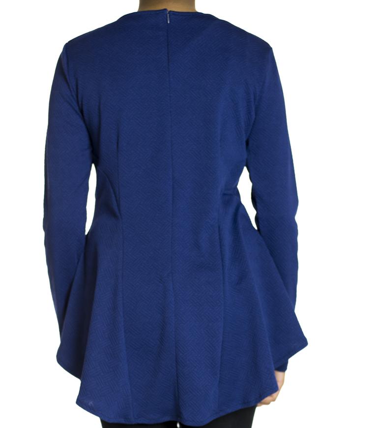 Midnight Blue Hi-low Peplum Top Kabayare