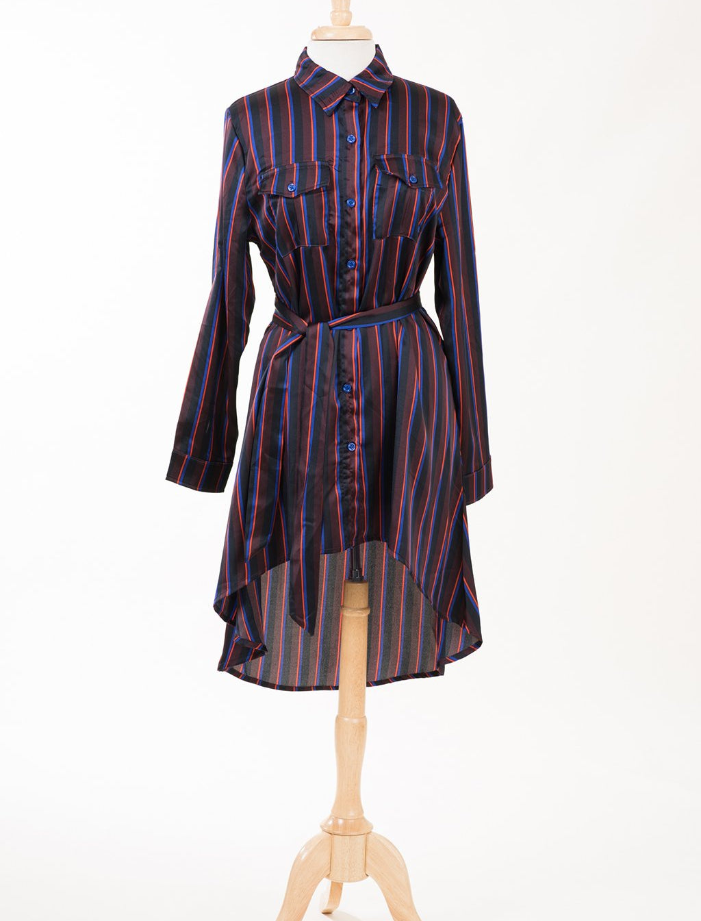 Midnight Striped High-Low Tunic Kabayare