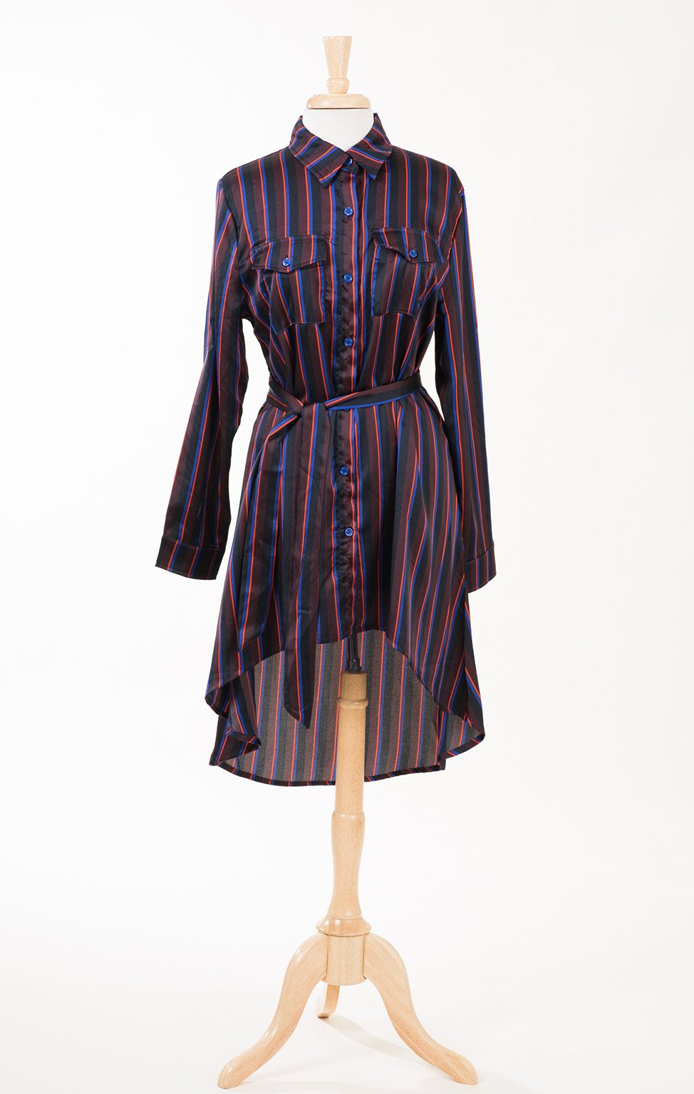 Midnight Striped High-Low Tunic Kabayare