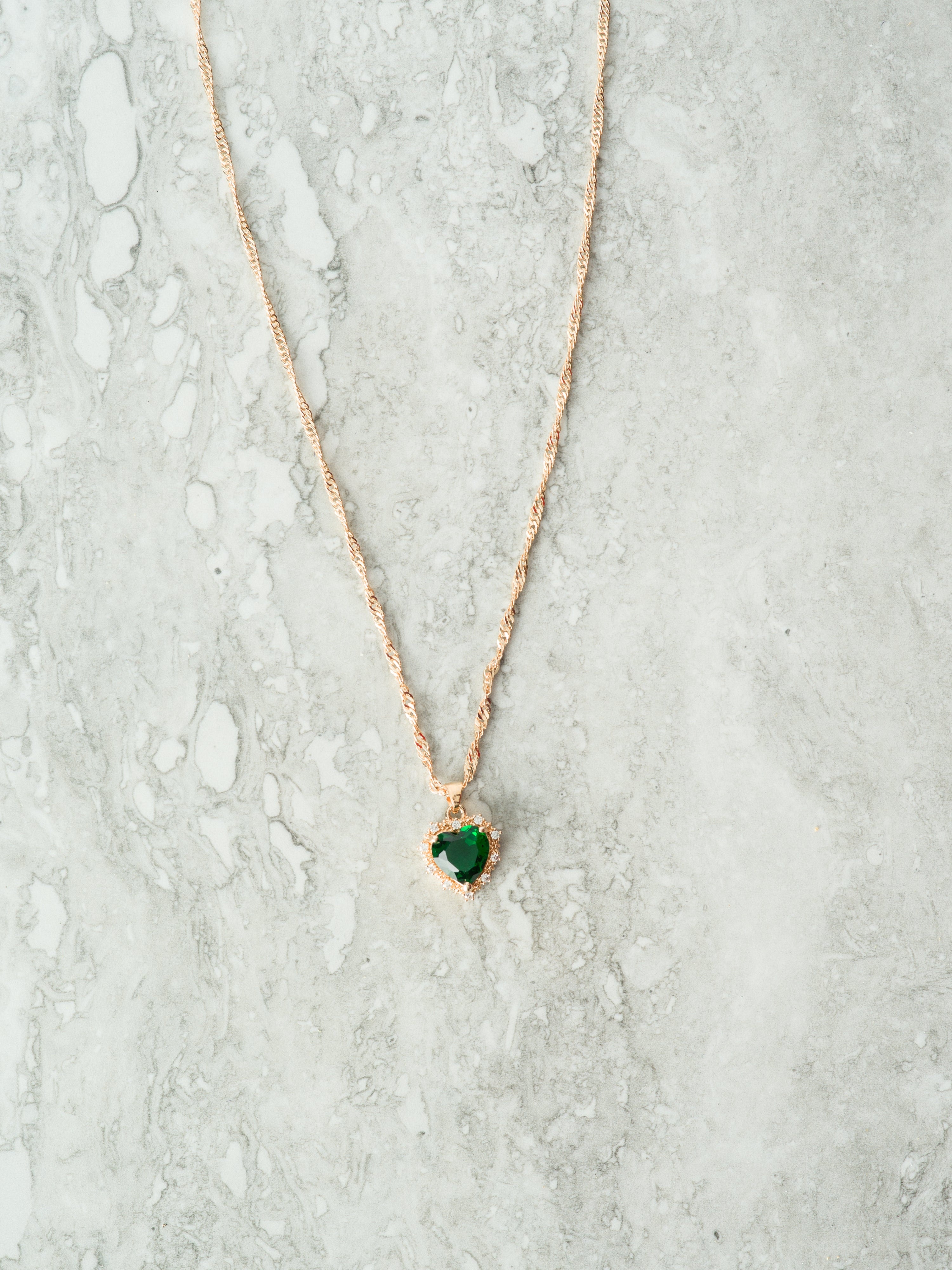 Mini heart Luxe Stones Pendant Necklaces Kabayare