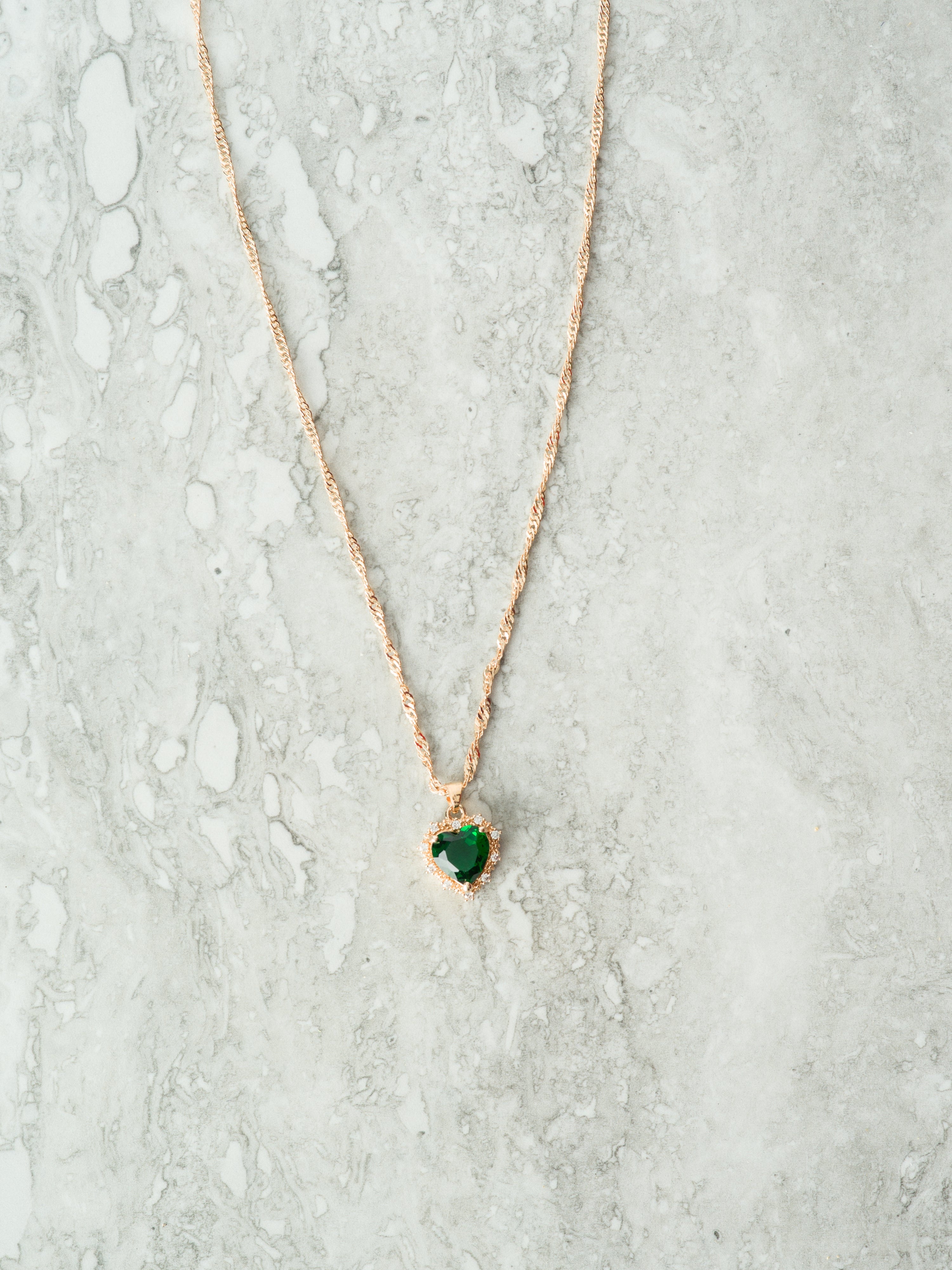 Mini heart Luxe Stones Pendant Necklaces Kabayare
