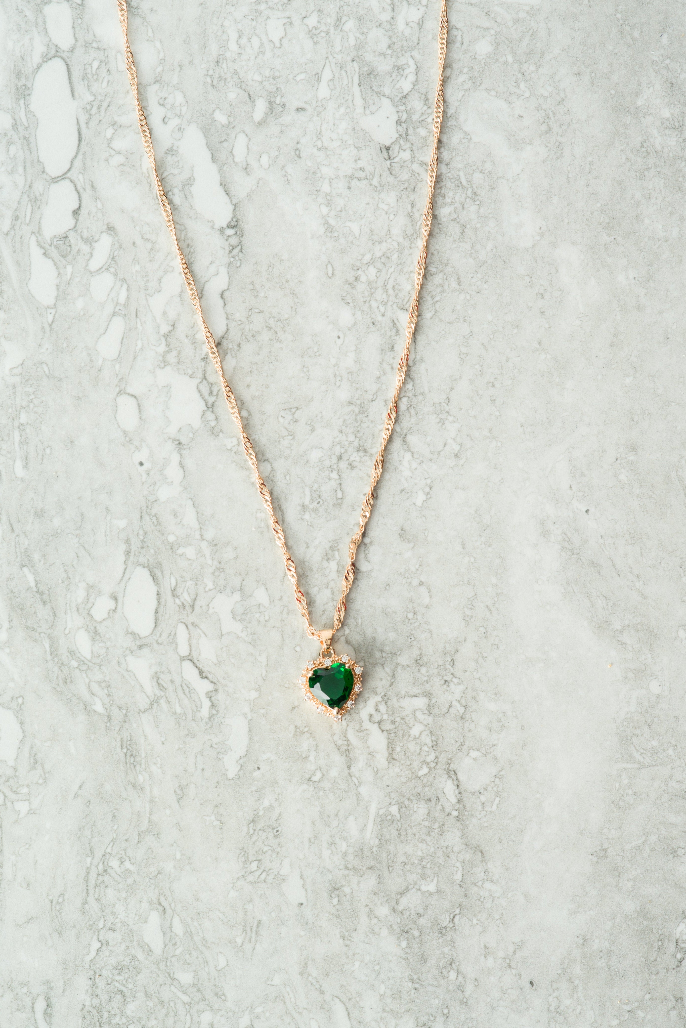 Mini heart Luxe Stones Pendant Necklaces Kabayare