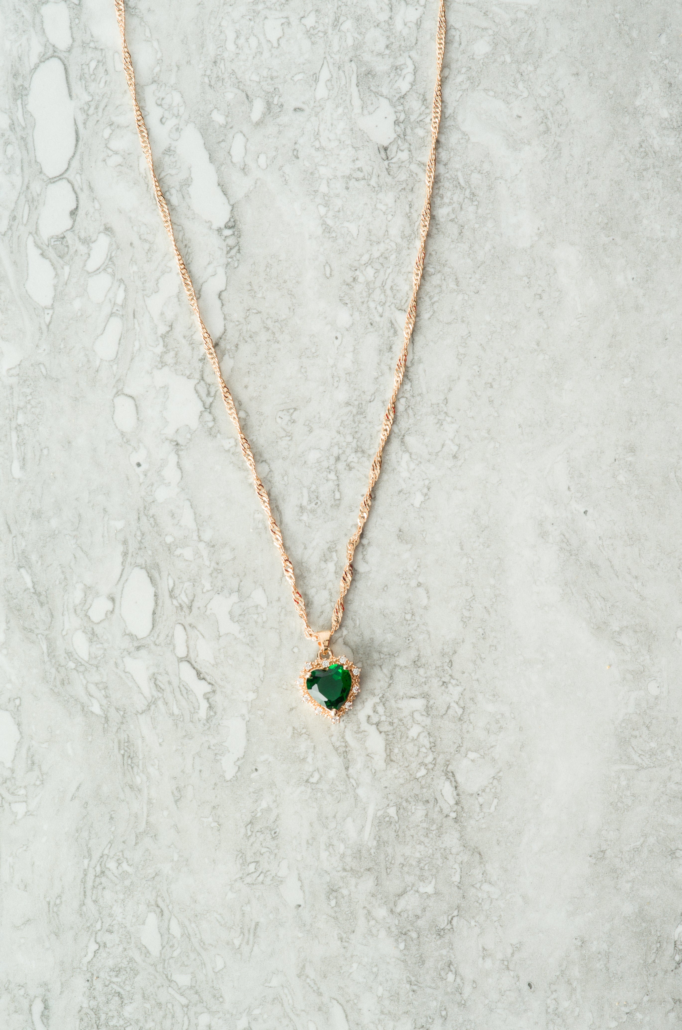 Mini heart Luxe Stones Pendant Necklaces Kabayare