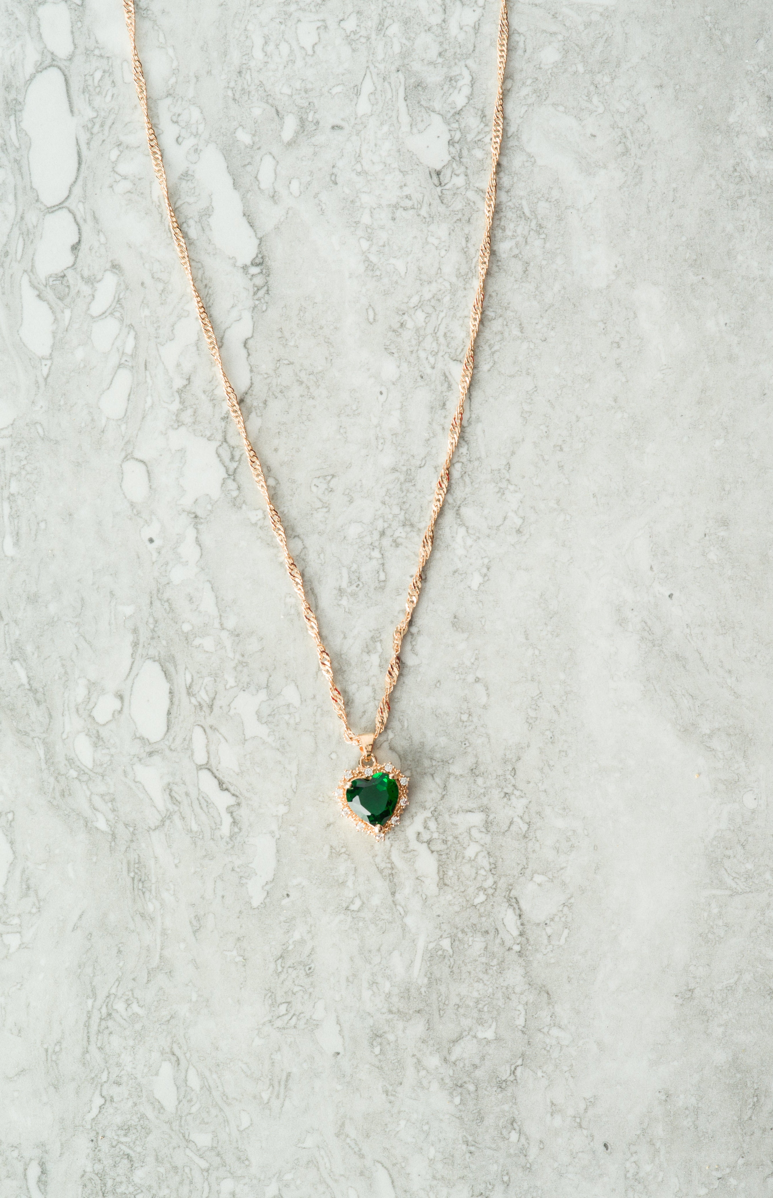 Mini heart Luxe Stones Pendant Necklaces Kabayare