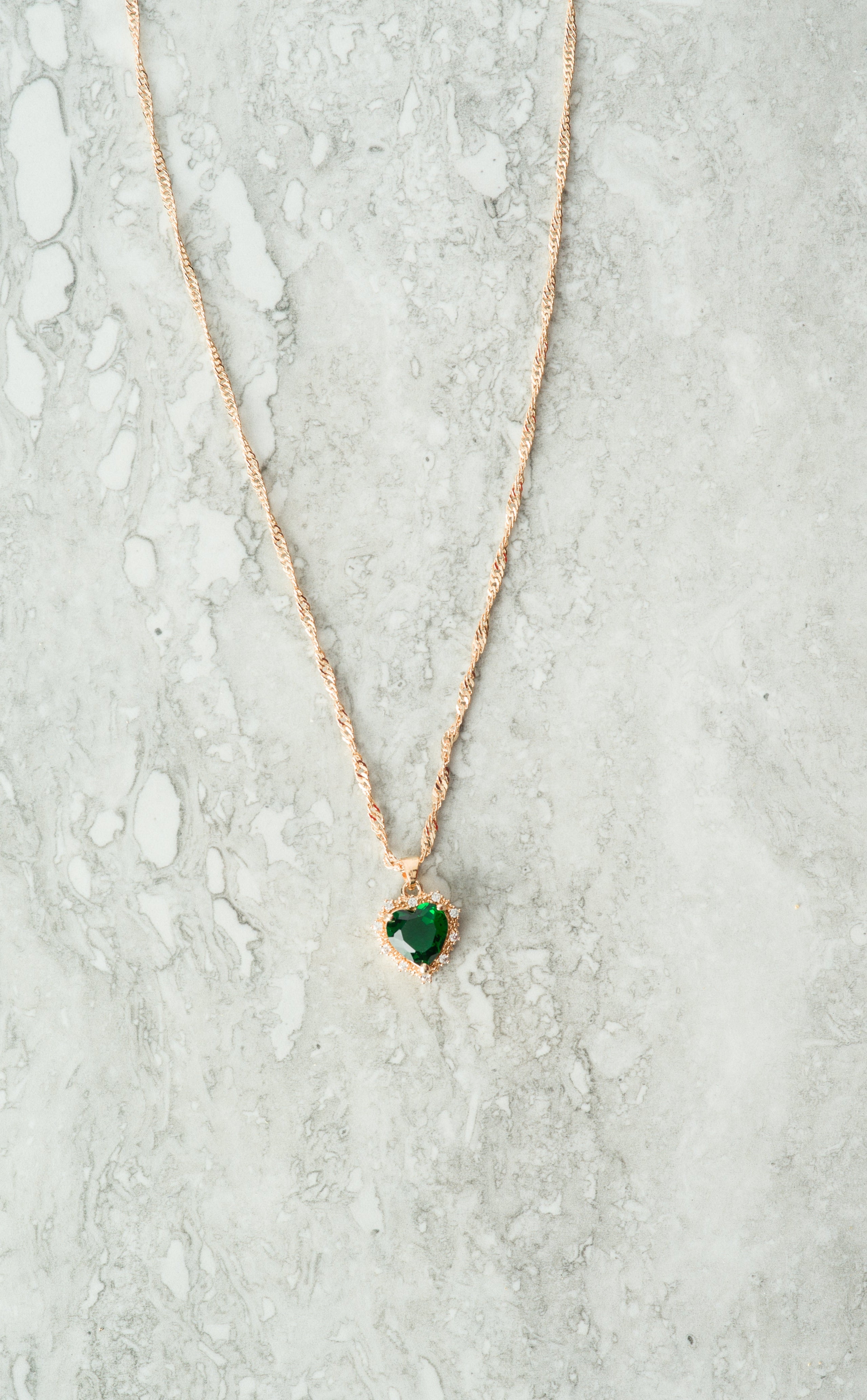 Mini heart Luxe Stones Pendant Necklaces Kabayare