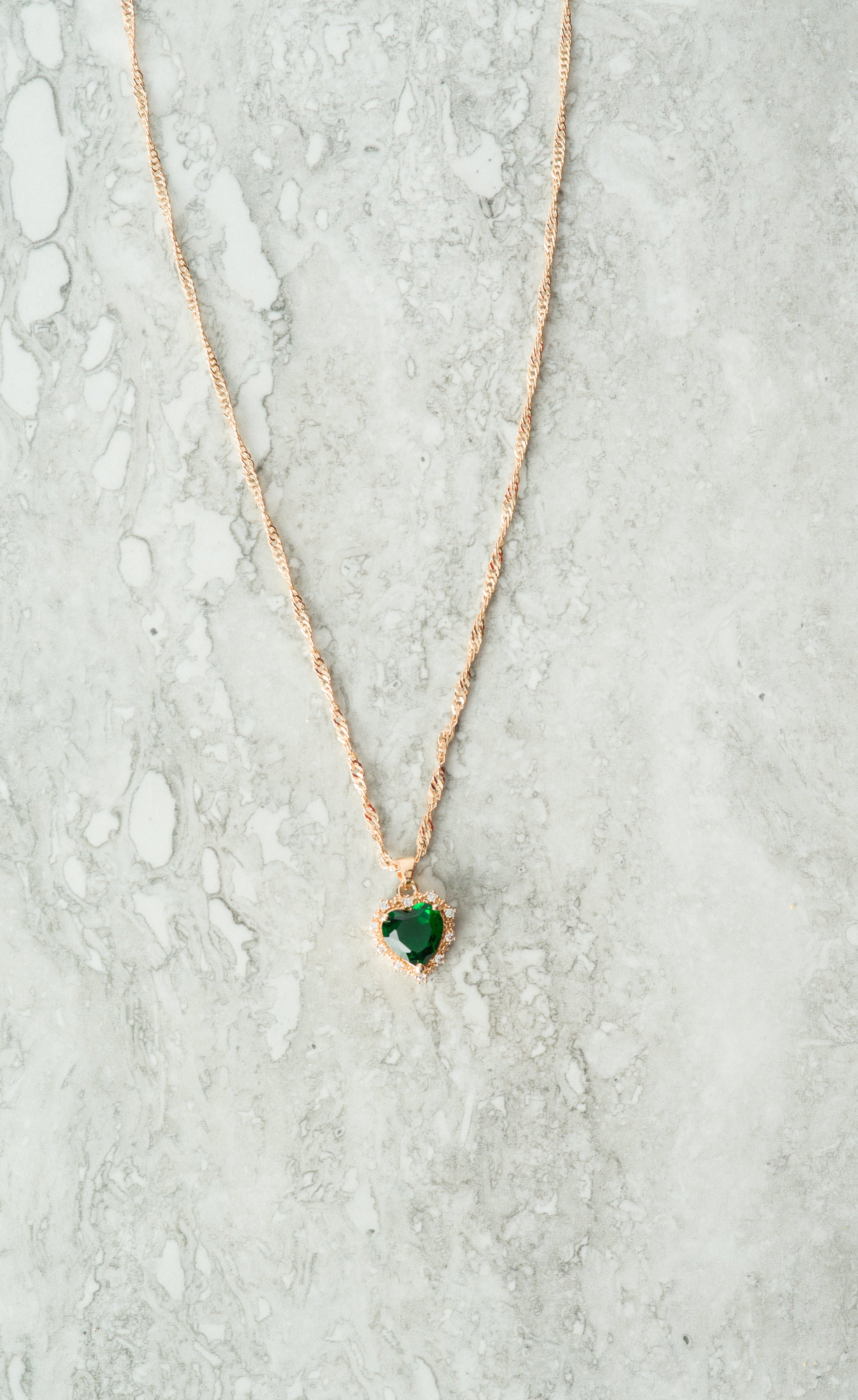 Mini heart Luxe Stones Pendant Necklaces Kabayare