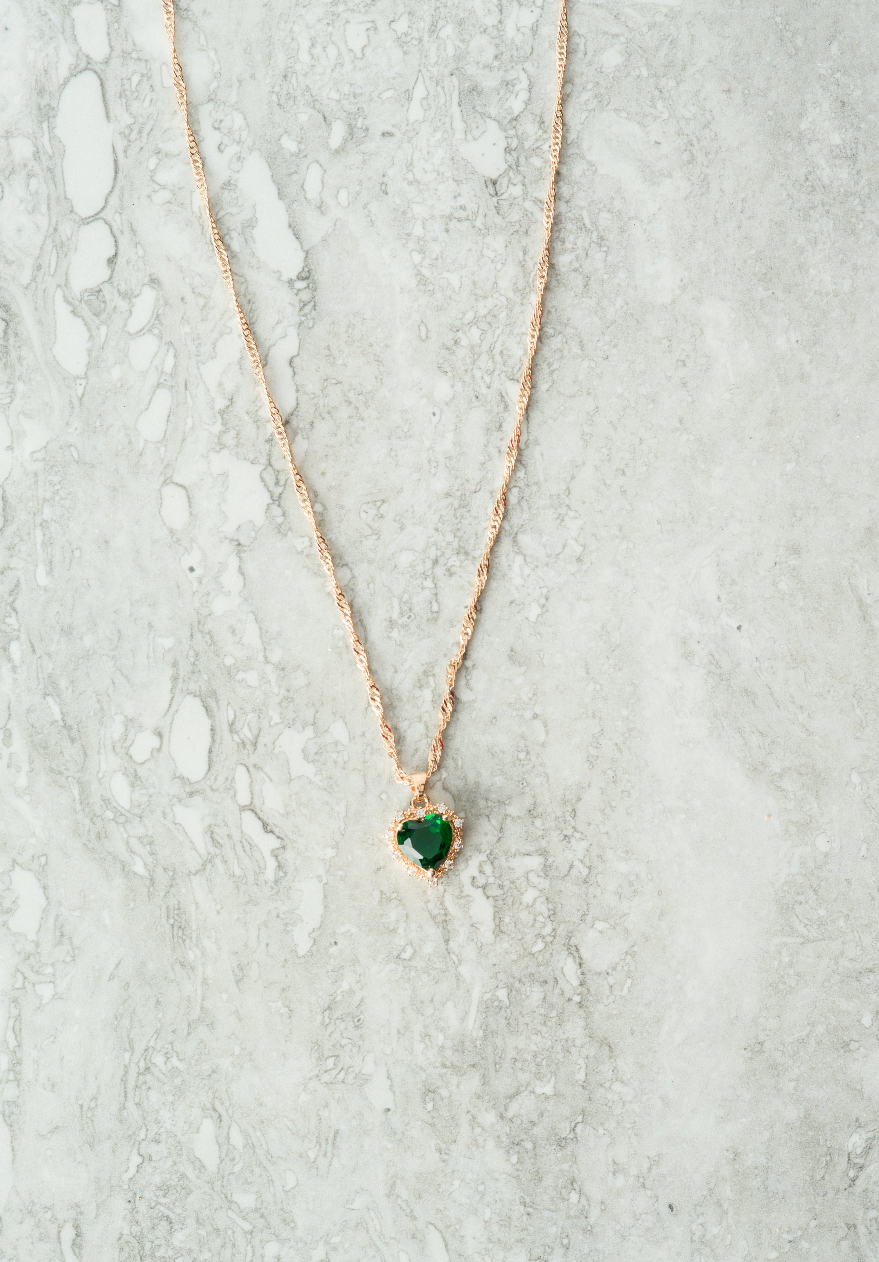 Mini heart Luxe Stones Pendant Necklaces Kabayare