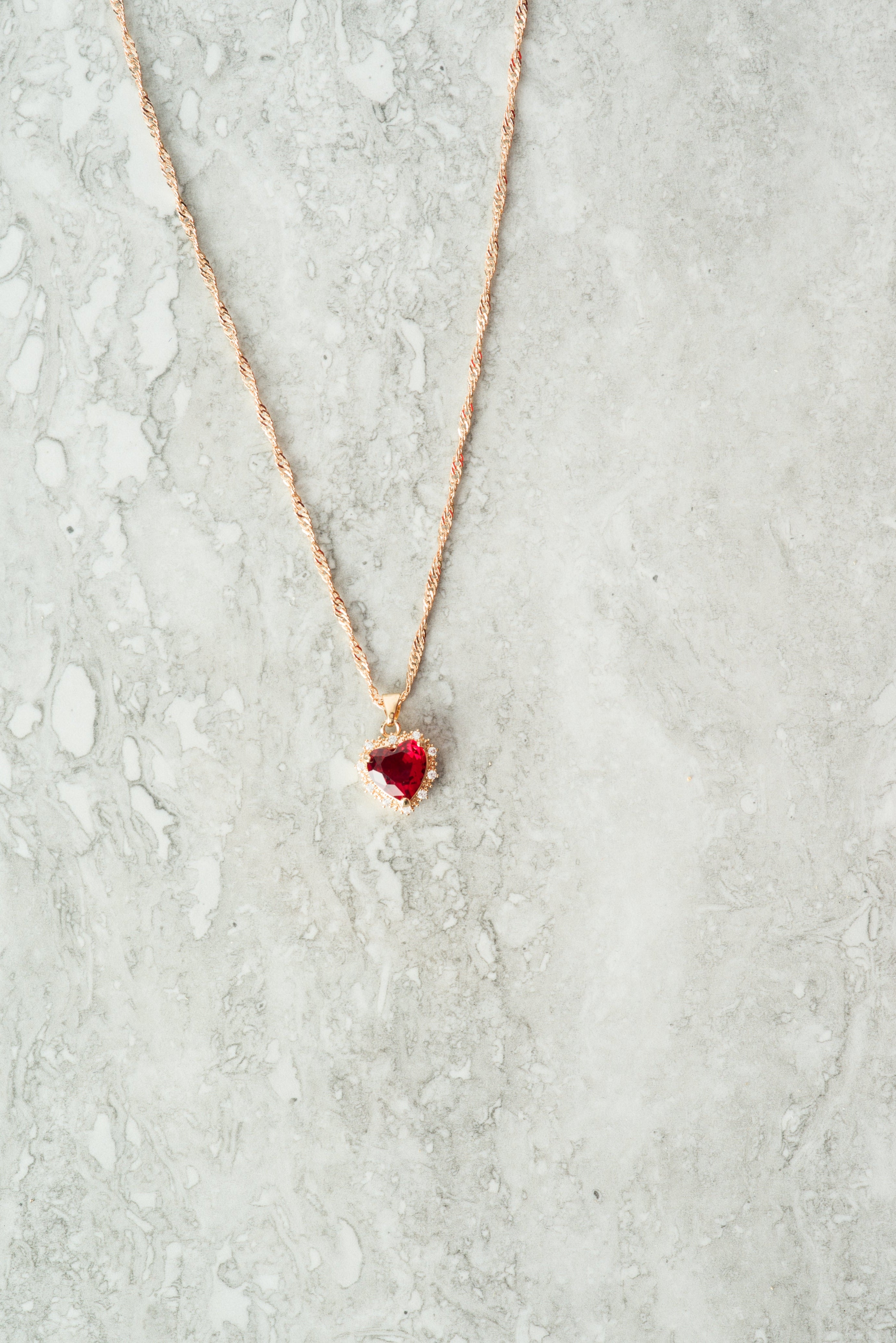 Mini heart Luxe Stones Pendant Necklaces Kabayare