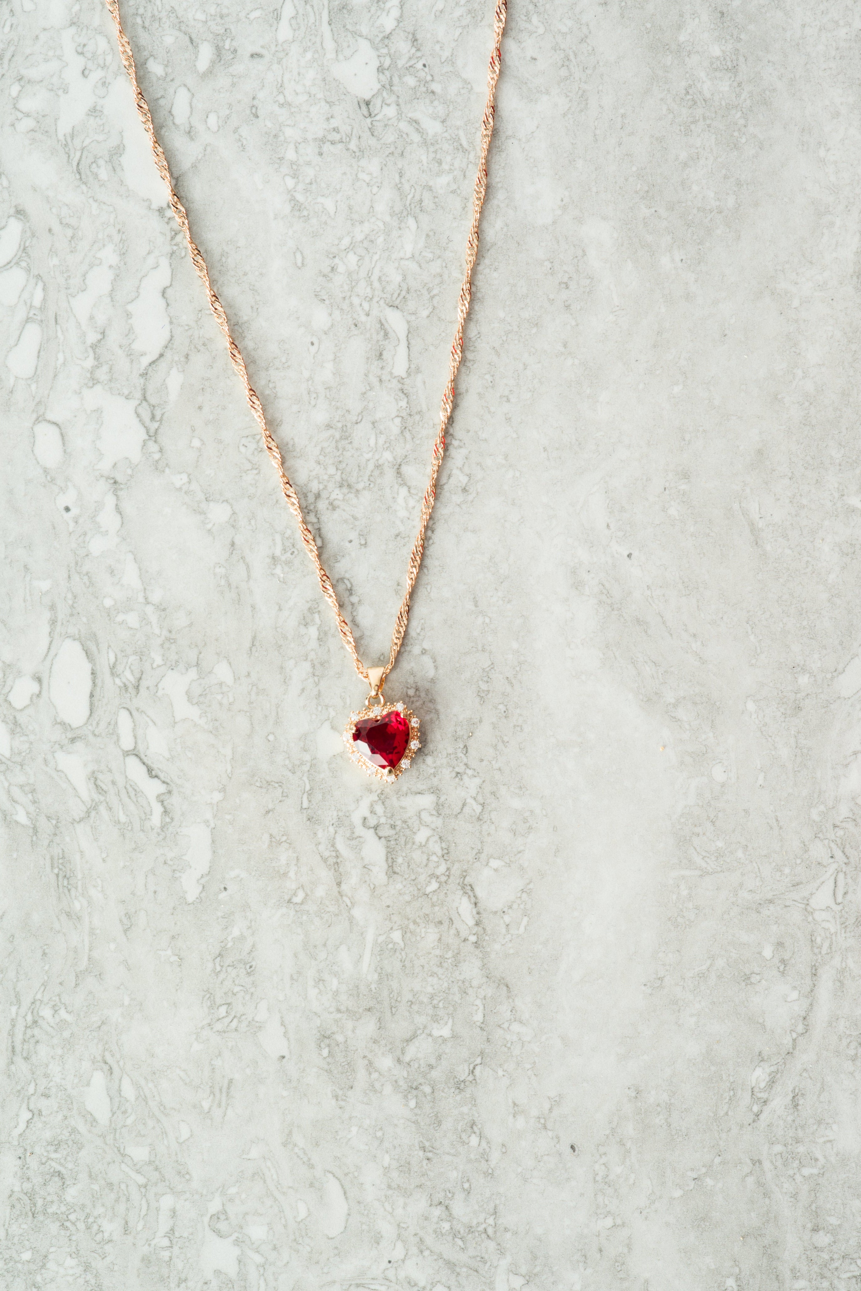 Mini heart Luxe Stones Pendant Necklaces Kabayare
