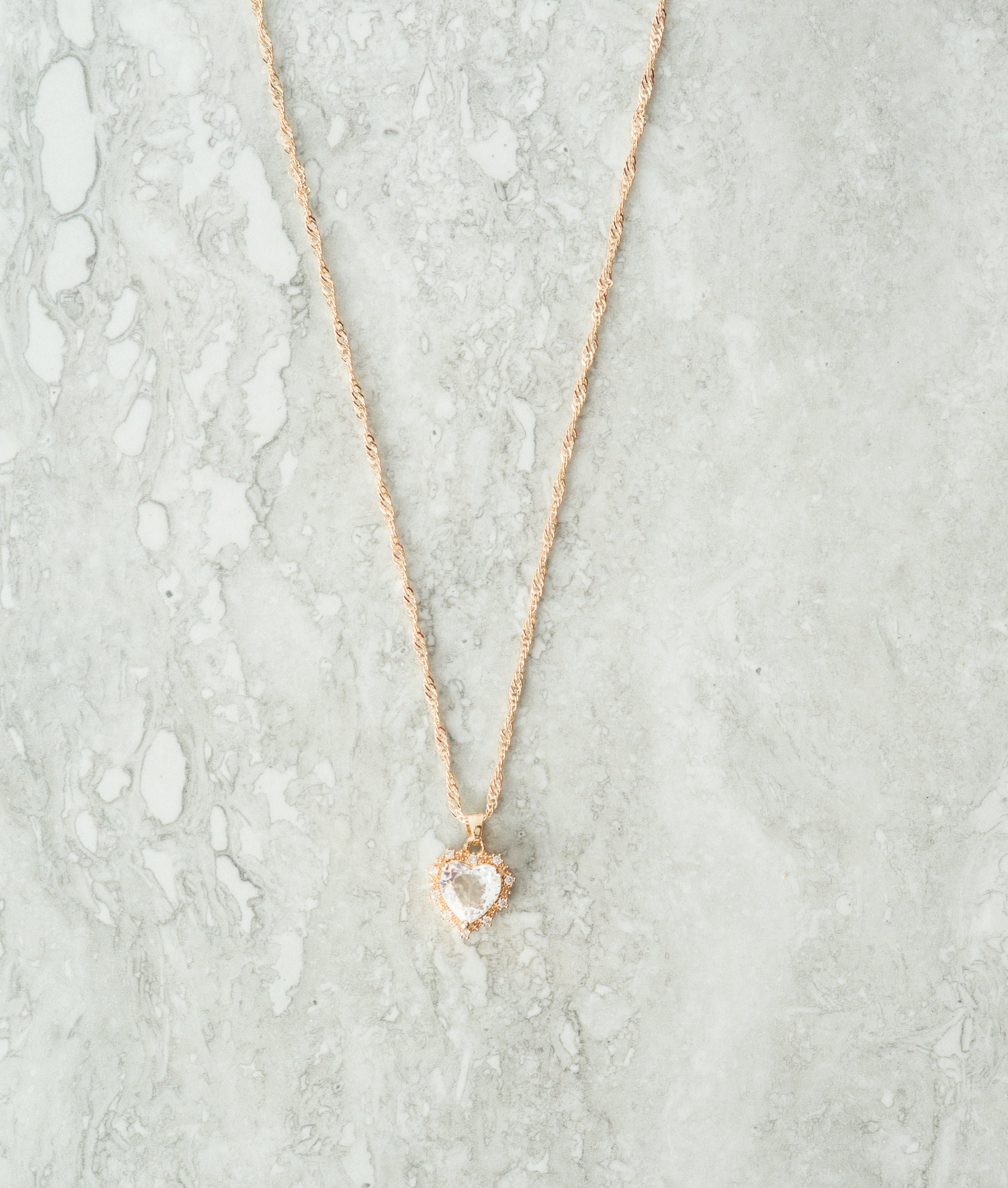 Mini heart Luxe Stones Pendant Necklaces Kabayare