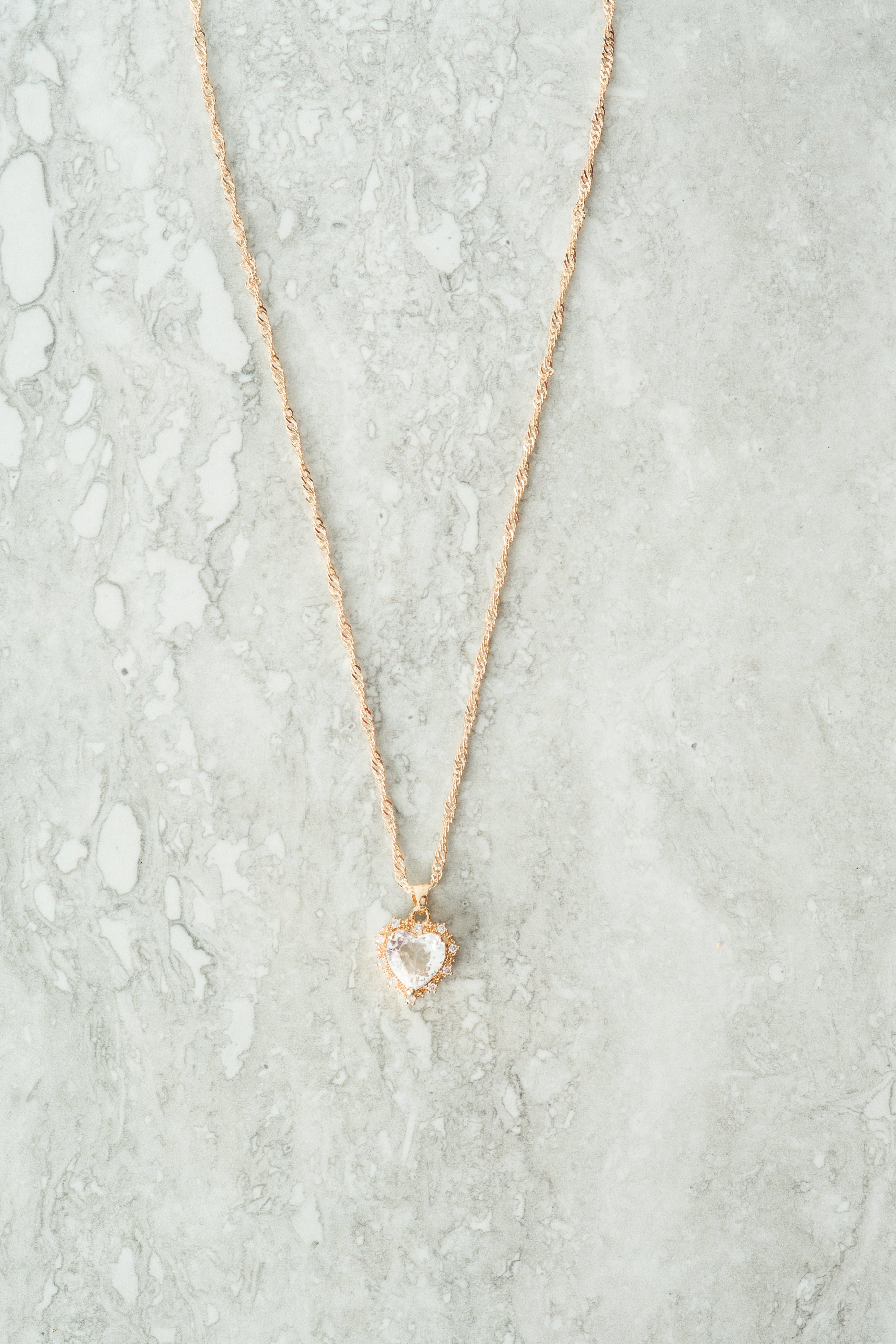 Mini heart Luxe Stones Pendant Necklaces Kabayare