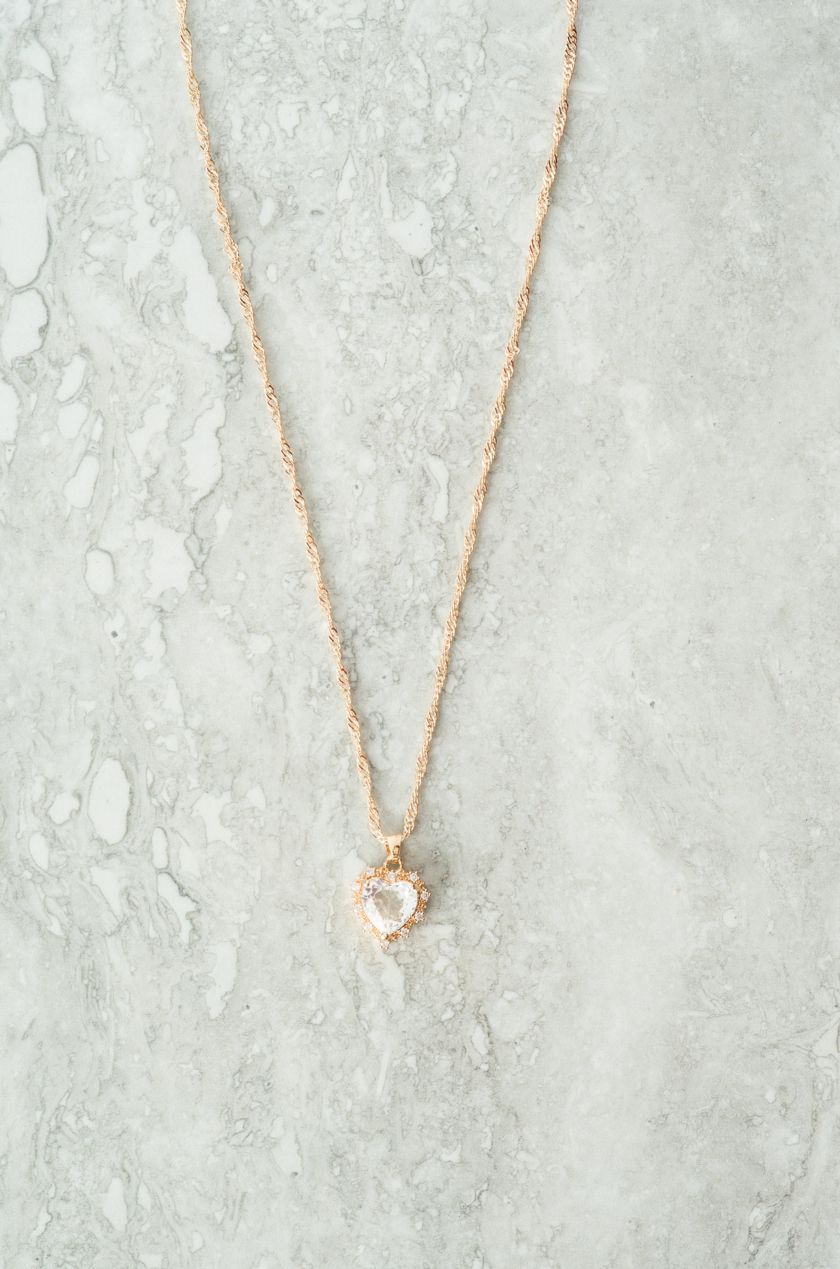 Mini heart Luxe Stones Pendant Necklaces Kabayare