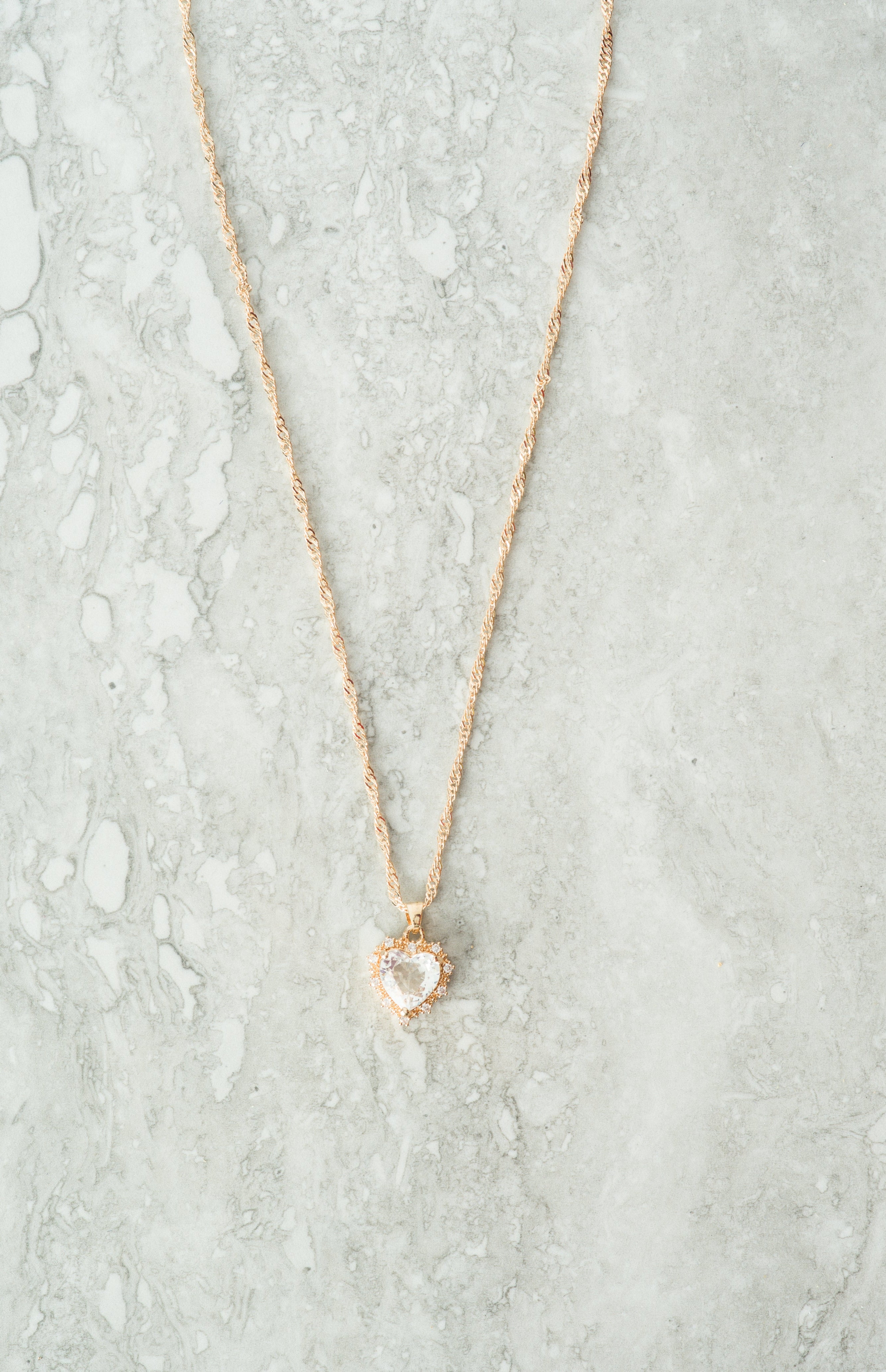 Mini heart Luxe Stones Pendant Necklaces Kabayare