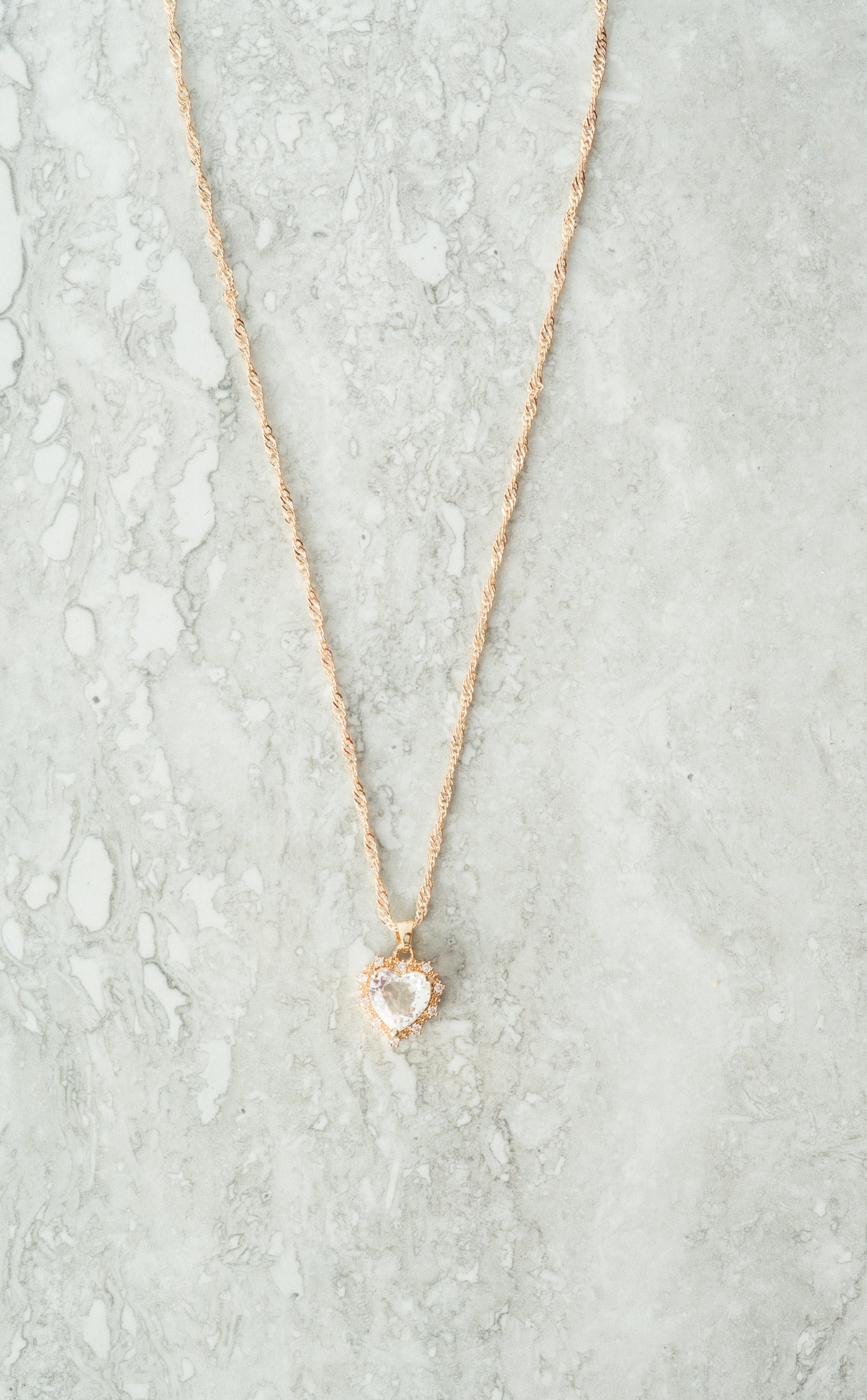 Mini heart Luxe Stones Pendant Necklaces Kabayare