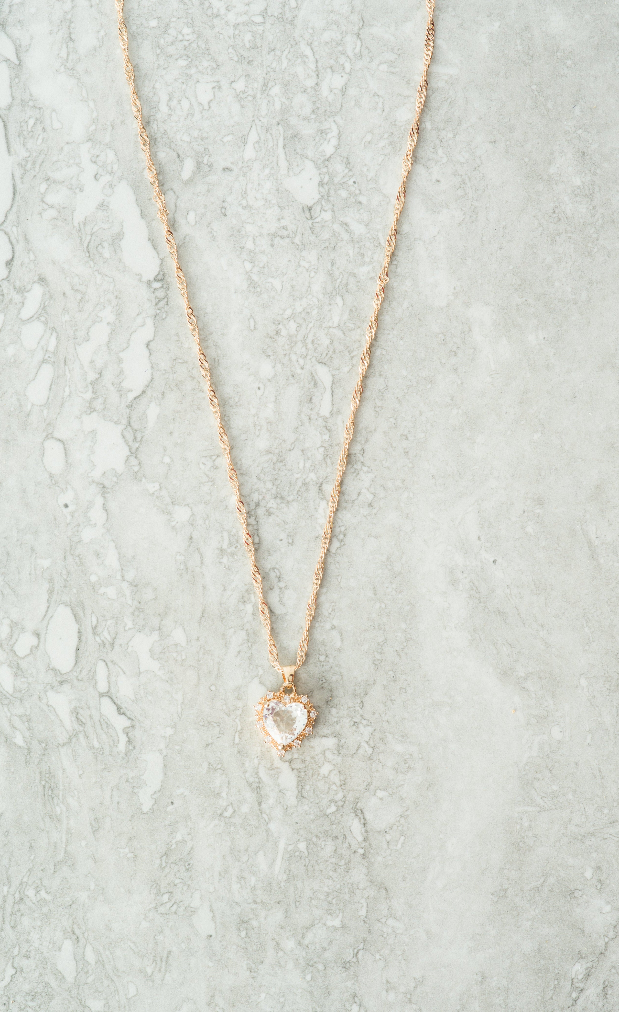 Mini heart Luxe Stones Pendant Necklaces Kabayare