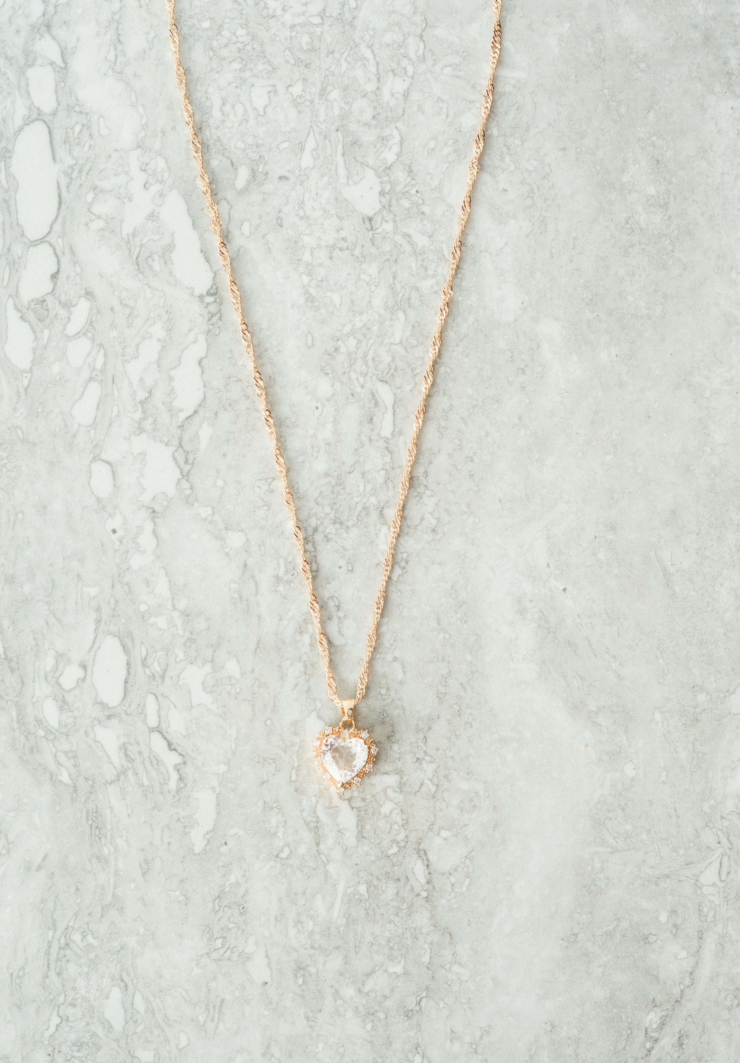 Mini heart Luxe Stones Pendant Necklaces Kabayare