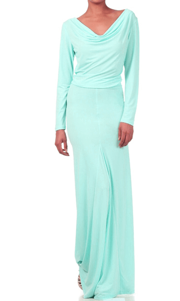 Mint cowl neck Maxi Dress Kabayare