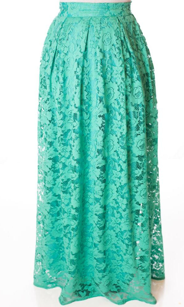 Mint Lace floral skirt Kabayare