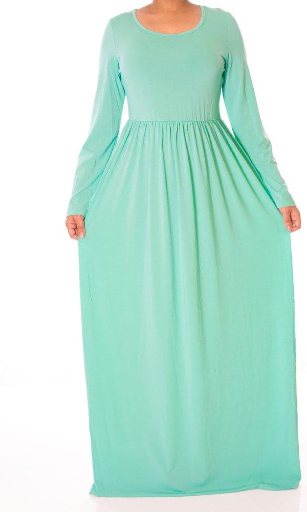Mint Milk Silk Maxi Dress Kabayare