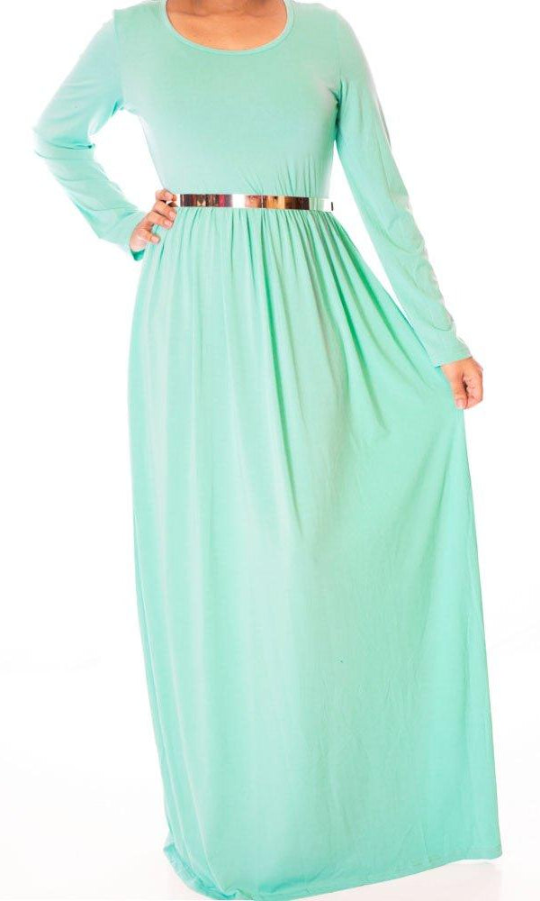 Mint Milk Silk Maxi Dress Kabayare