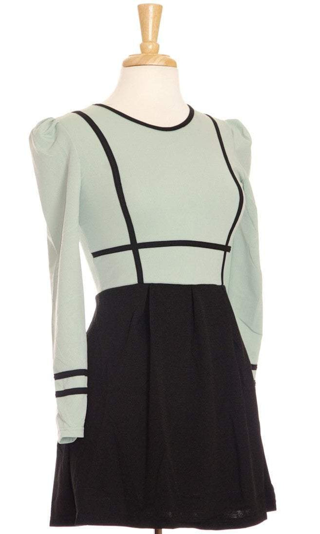 Mint Piped Colorblock Top Kabayare