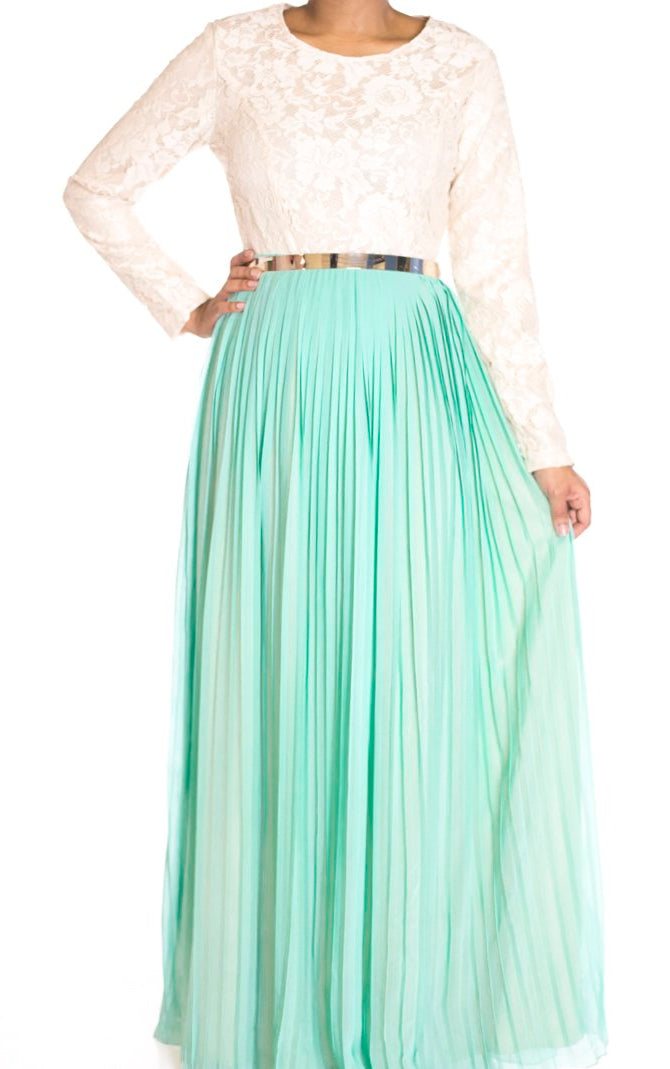 Mint Vintage pleated dress Kabayare