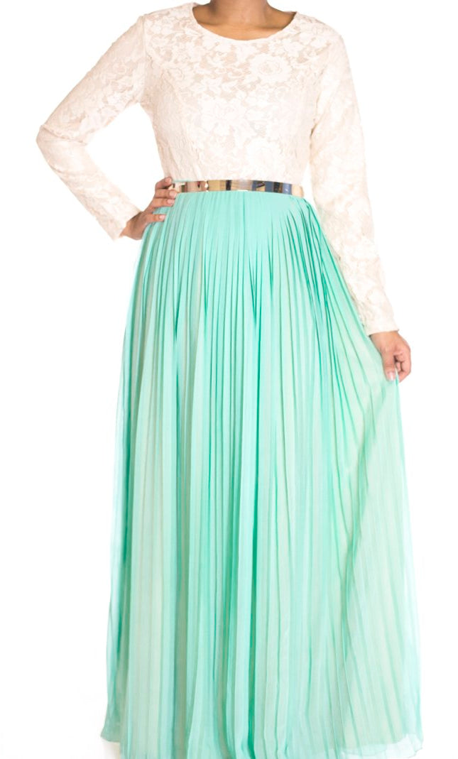 Mint Vintage pleated dress Kabayare