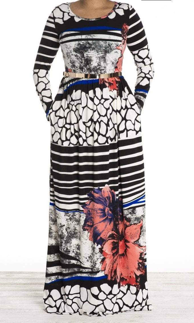 mixed Print maxi dress Kabayare
