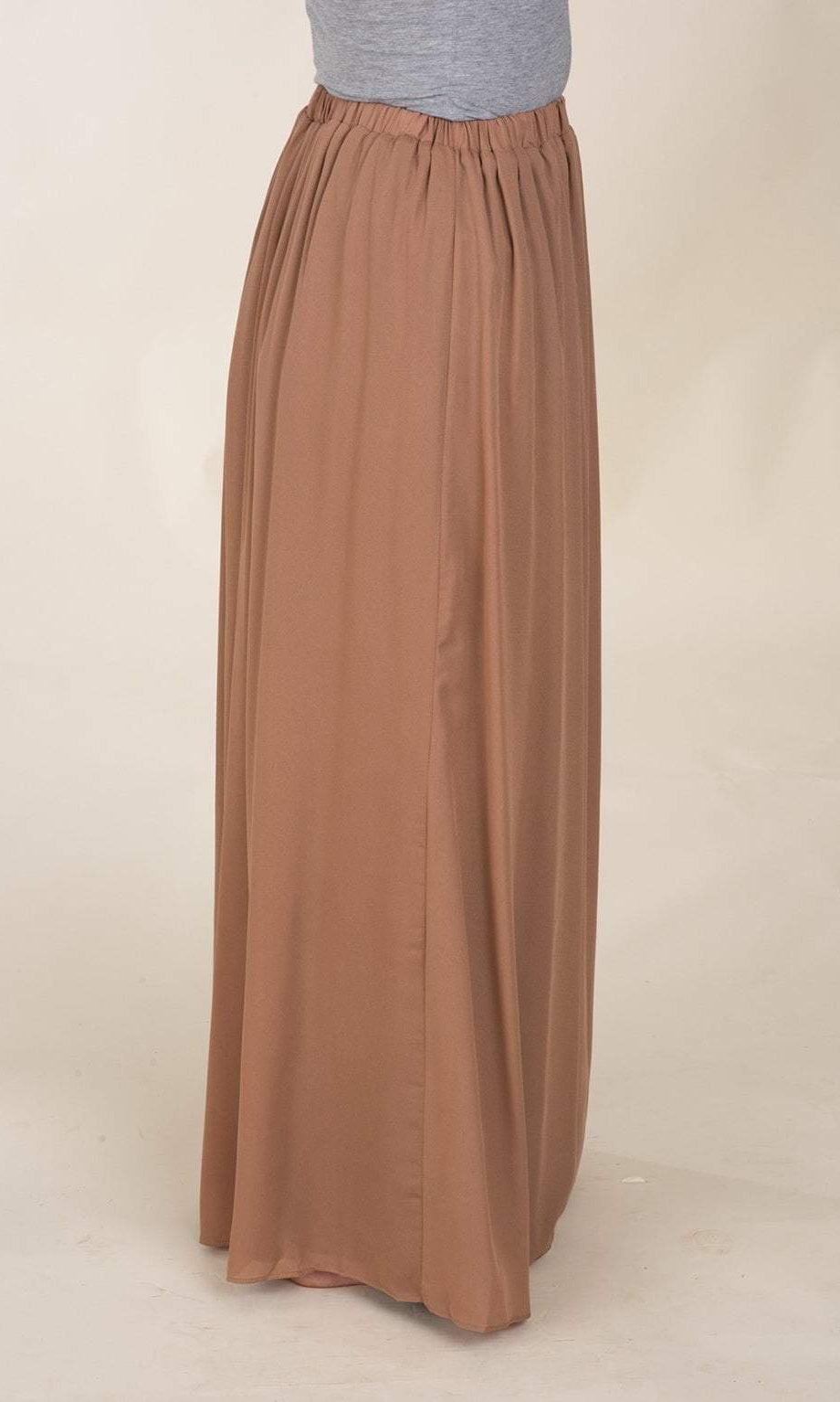Mocha Basic Crepe Maxi Skirt Kabayare