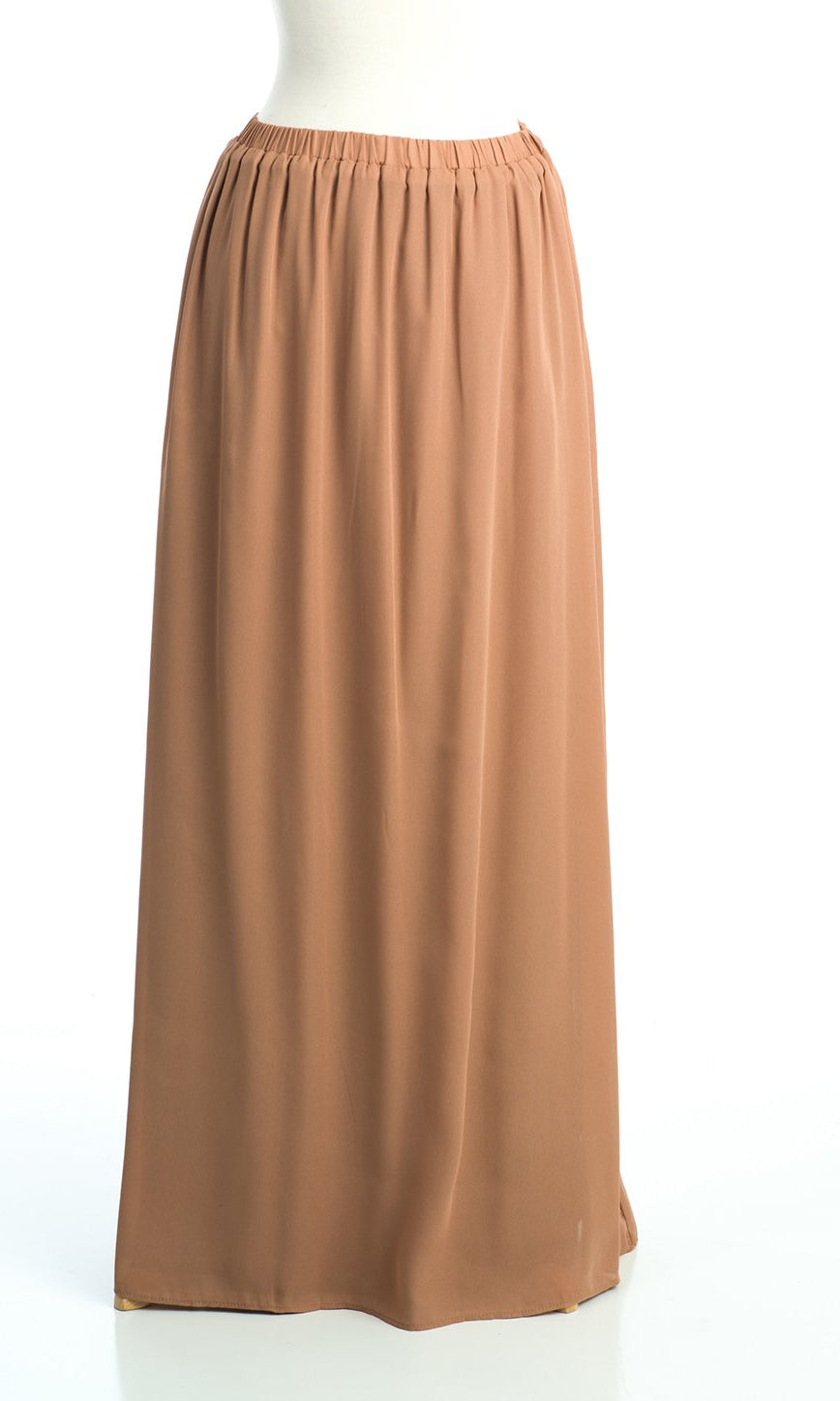 Mocha Basic Crepe Maxi Skirt Kabayare