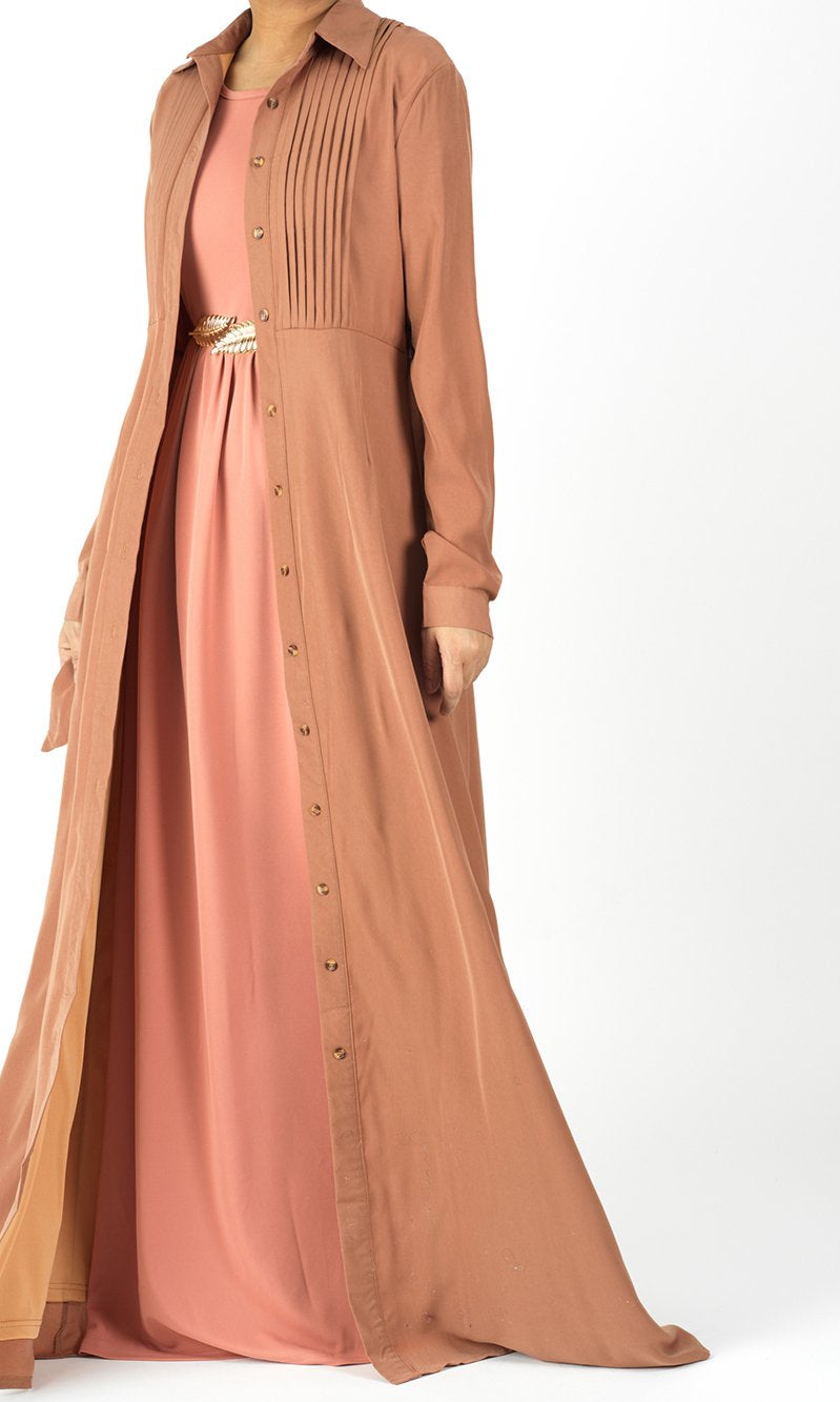 Mocha Button-Down Maxi cardigan Kabayare