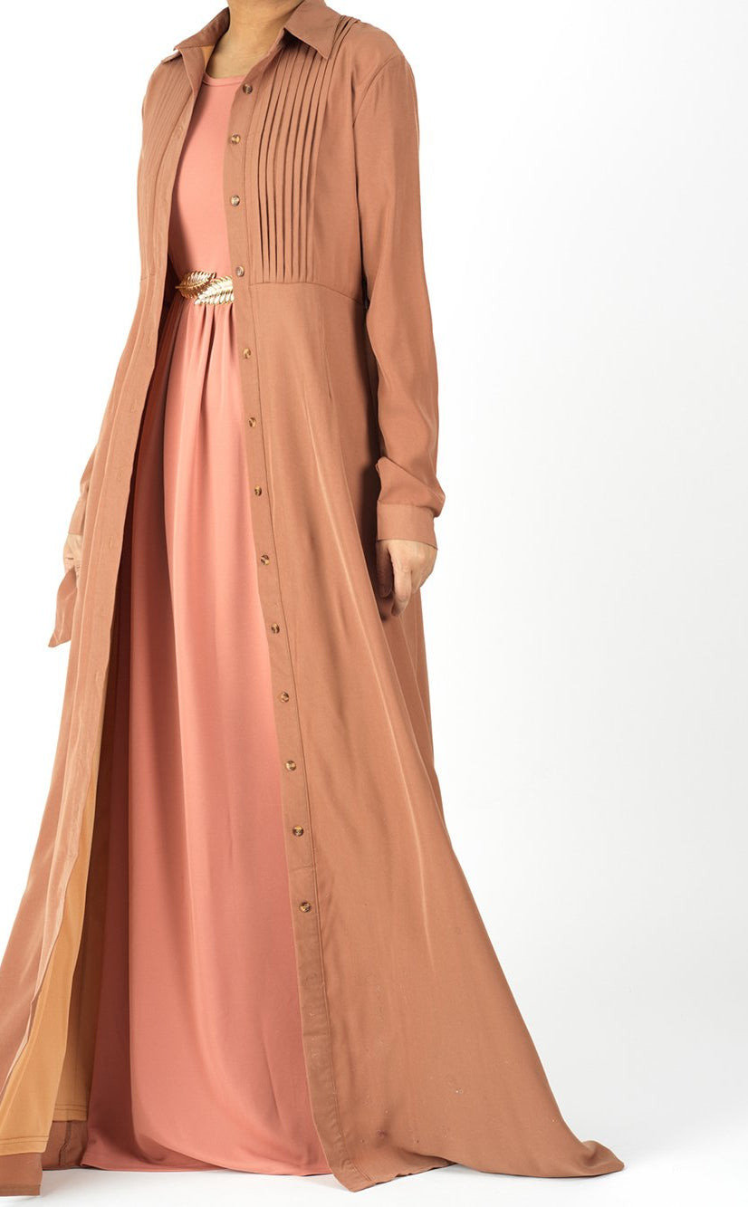 Mocha Button-Down Maxi cardigan Kabayare