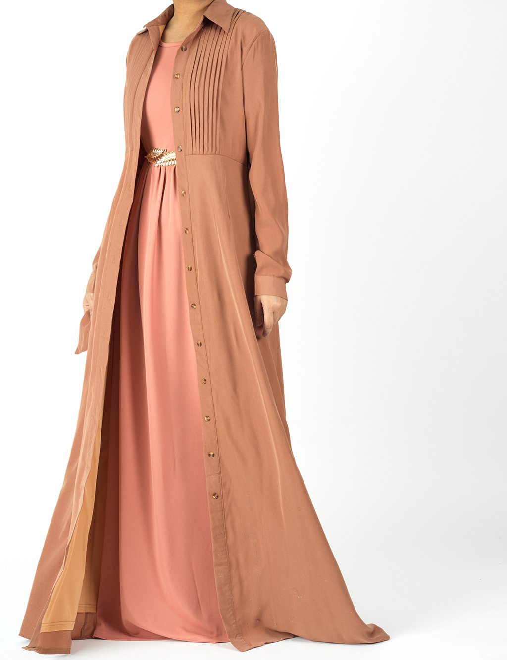 Mocha Button-Down Maxi cardigan Kabayare