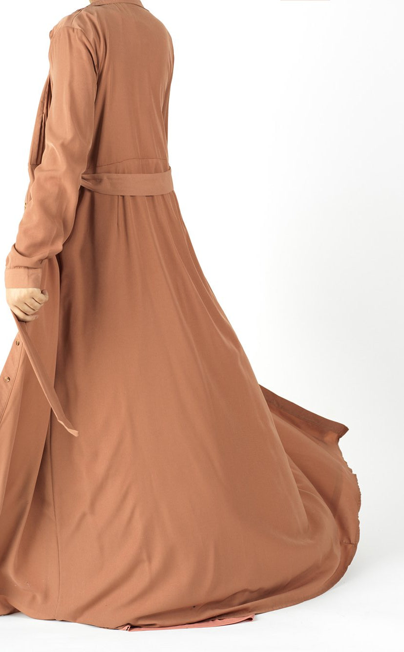 Mocha Button-Down Maxi cardigan Kabayare
