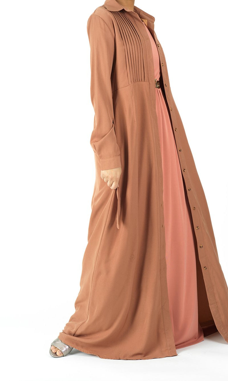 Mocha Button-Down Maxi cardigan Kabayare