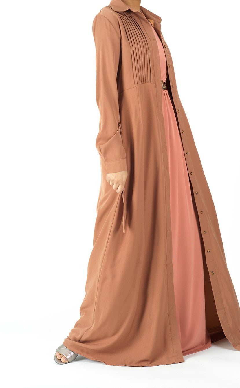 Mocha Button-Down Maxi cardigan Kabayare