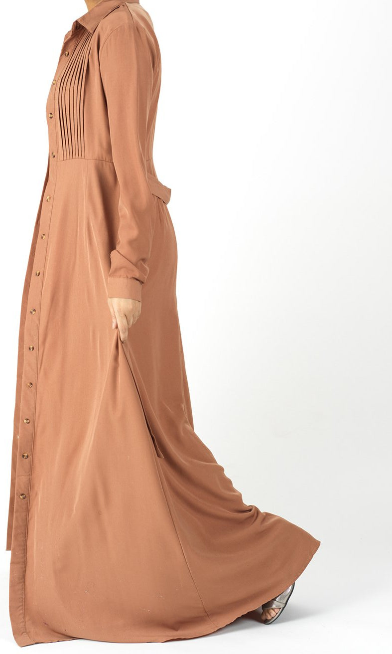 Mocha Button-Down Maxi cardigan Kabayare