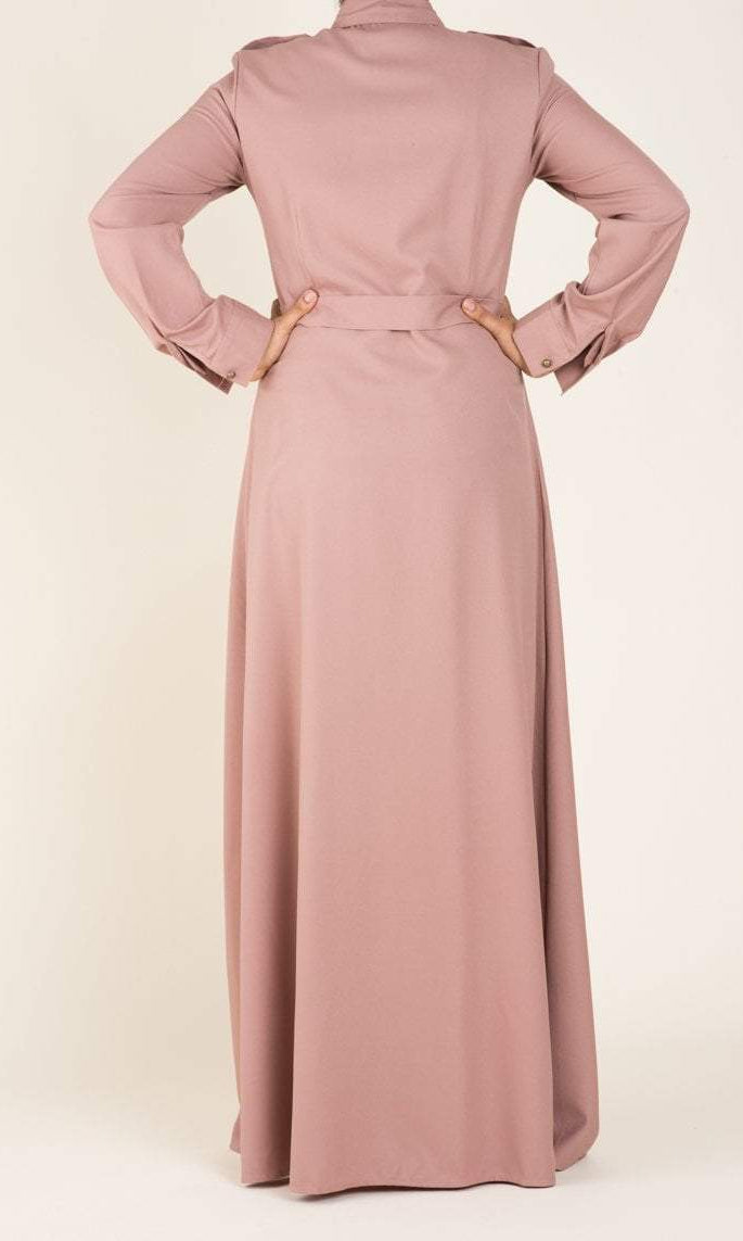 Mocha buttons shirt-dress Kabayare