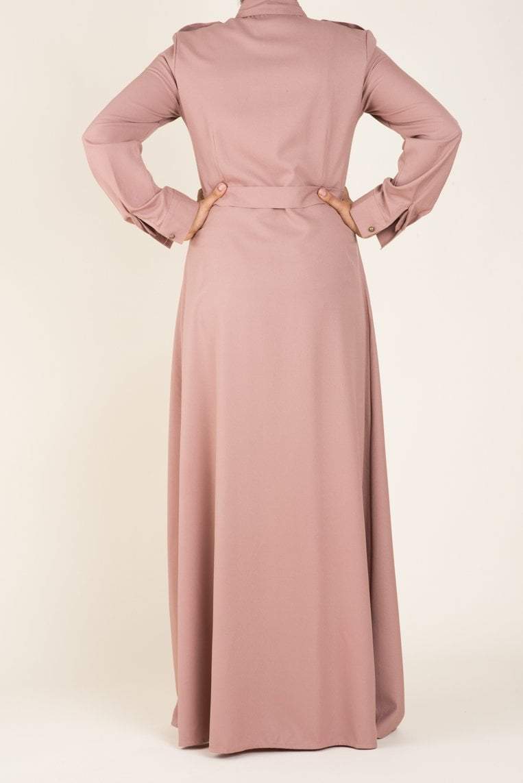 Mocha buttons shirt-dress Kabayare