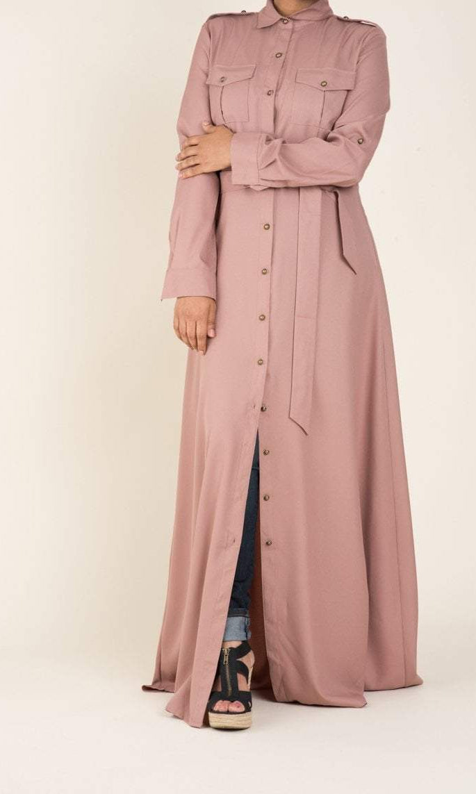 Mocha buttons shirt-dress Kabayare