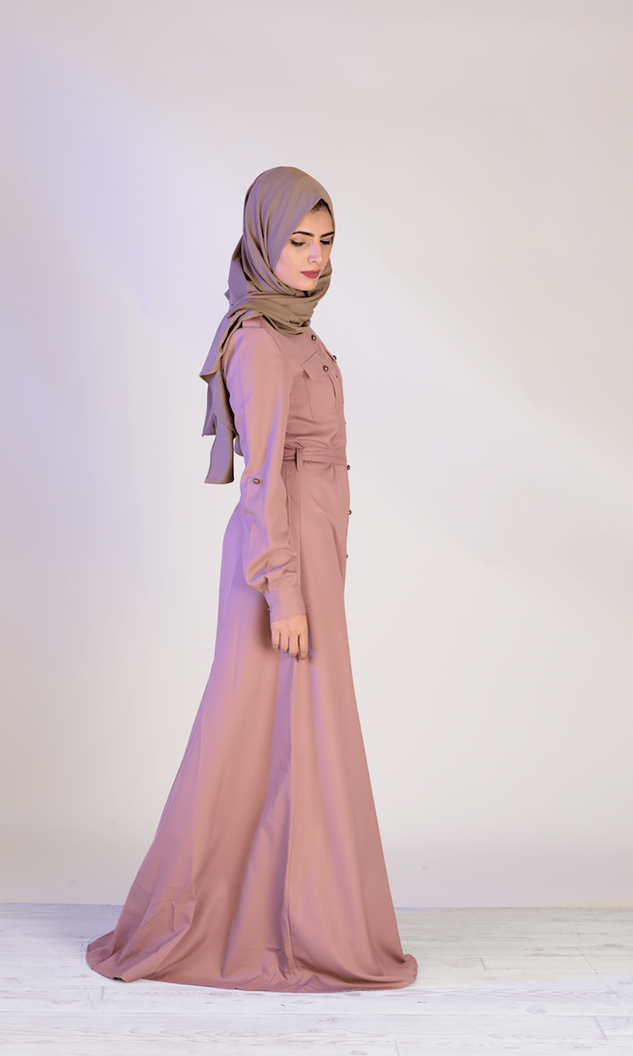 Mocha buttons shirt-dress Kabayare