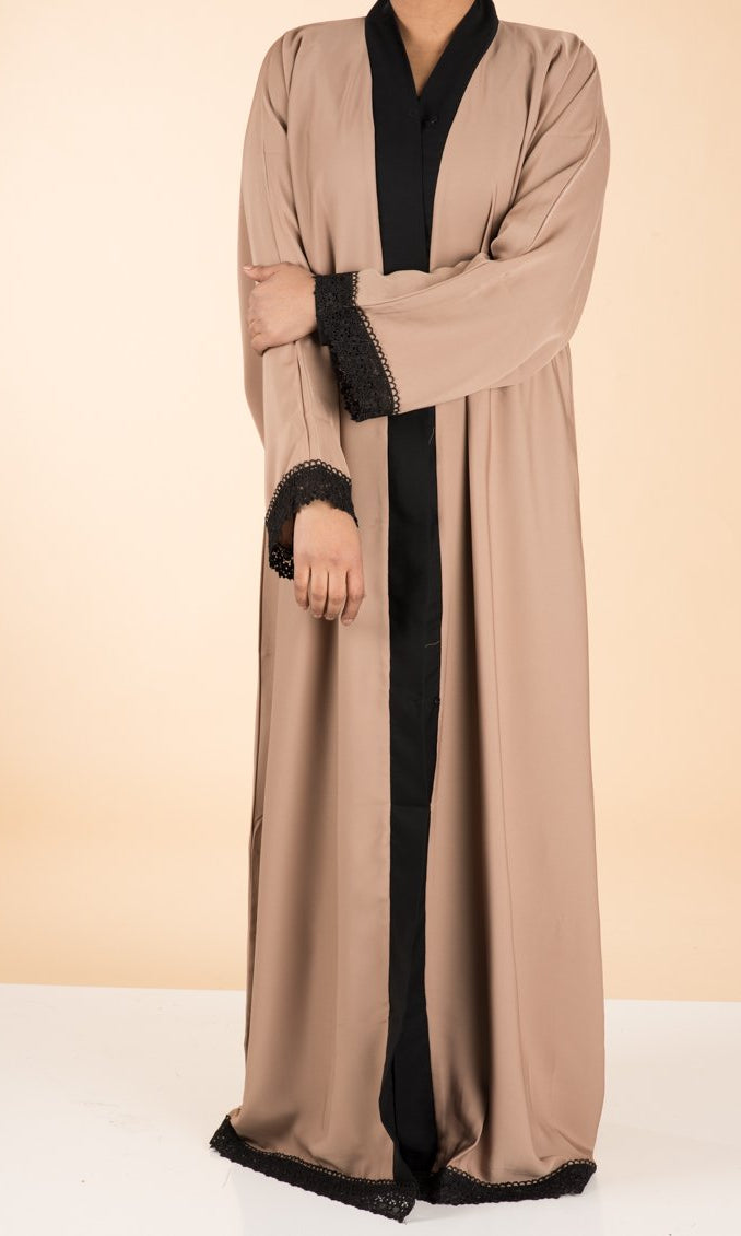 Mocha elegant Kimono Abaya Kabayare