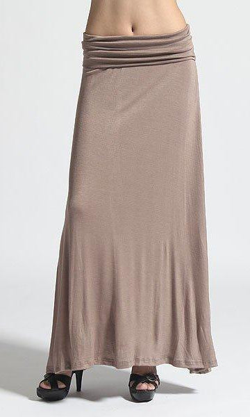 Mocha Jersey Maxi Skirt Kabayare