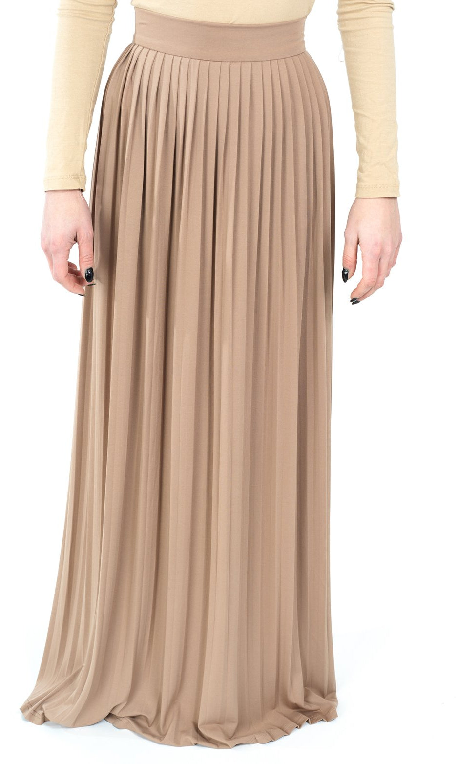 Mocha Milk Silk Maxi Skirt Kabayare